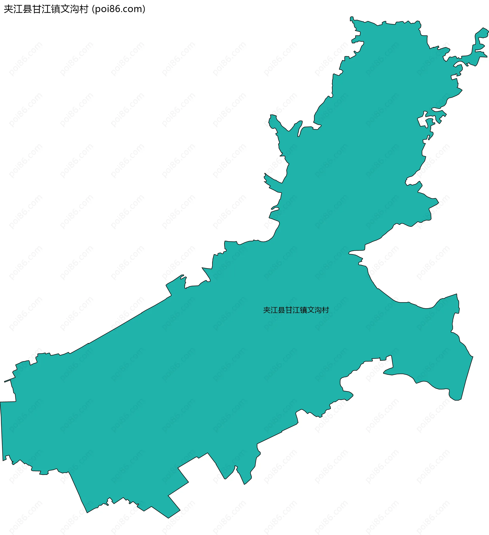夹江县甘江镇文沟村边界地图