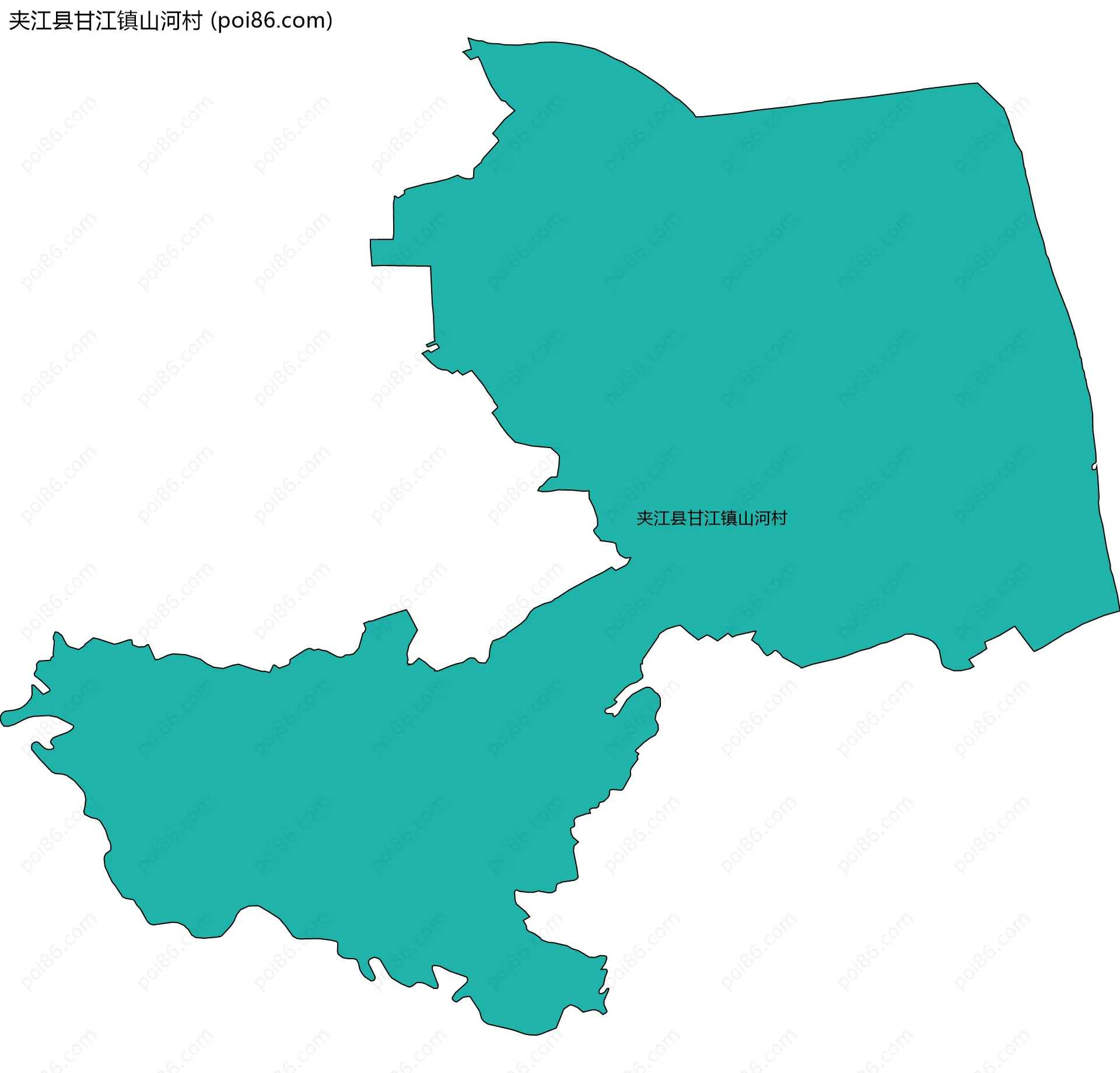 夹江县甘江镇山河村边界地图