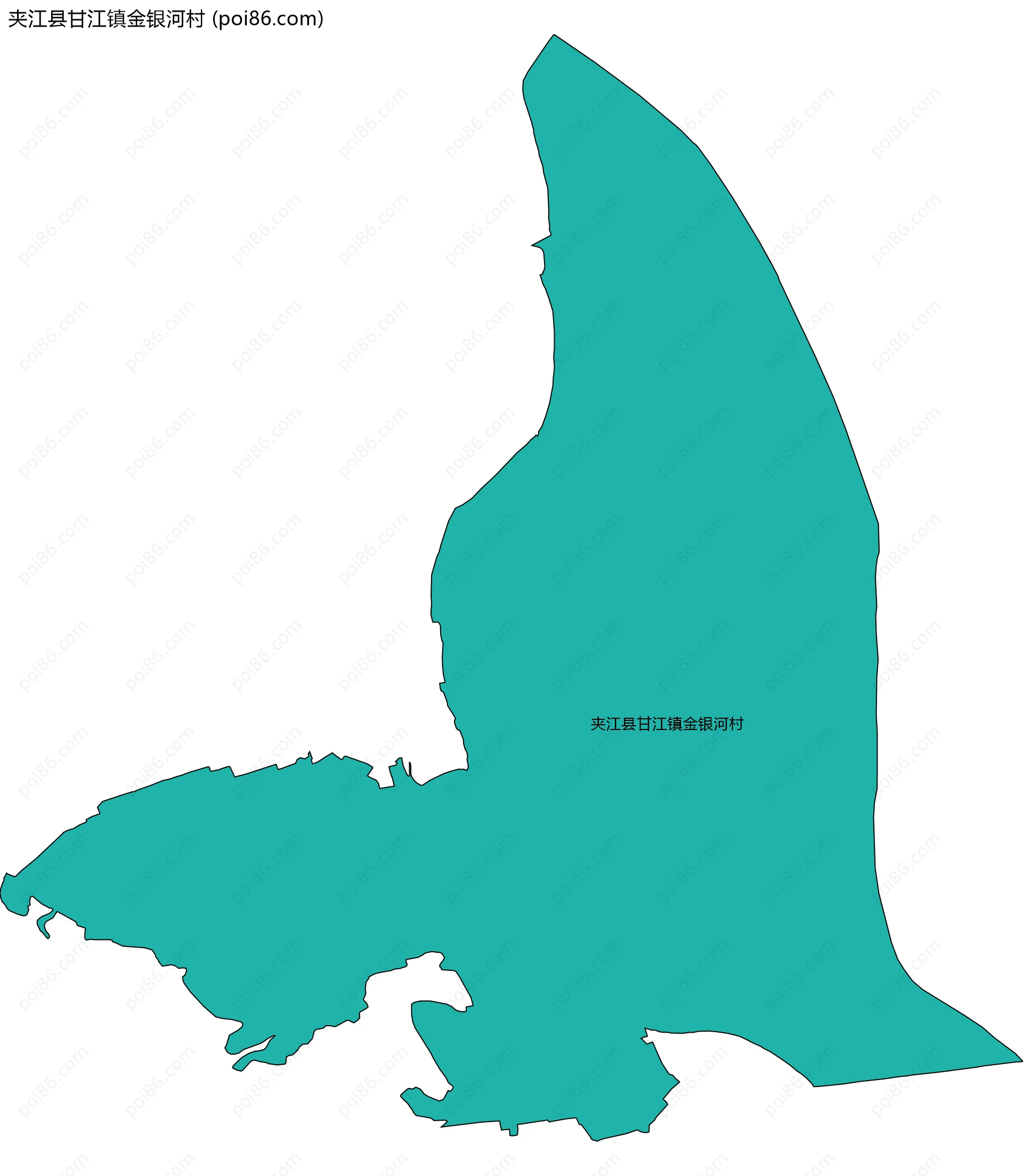 夹江县甘江镇金银河村边界地图