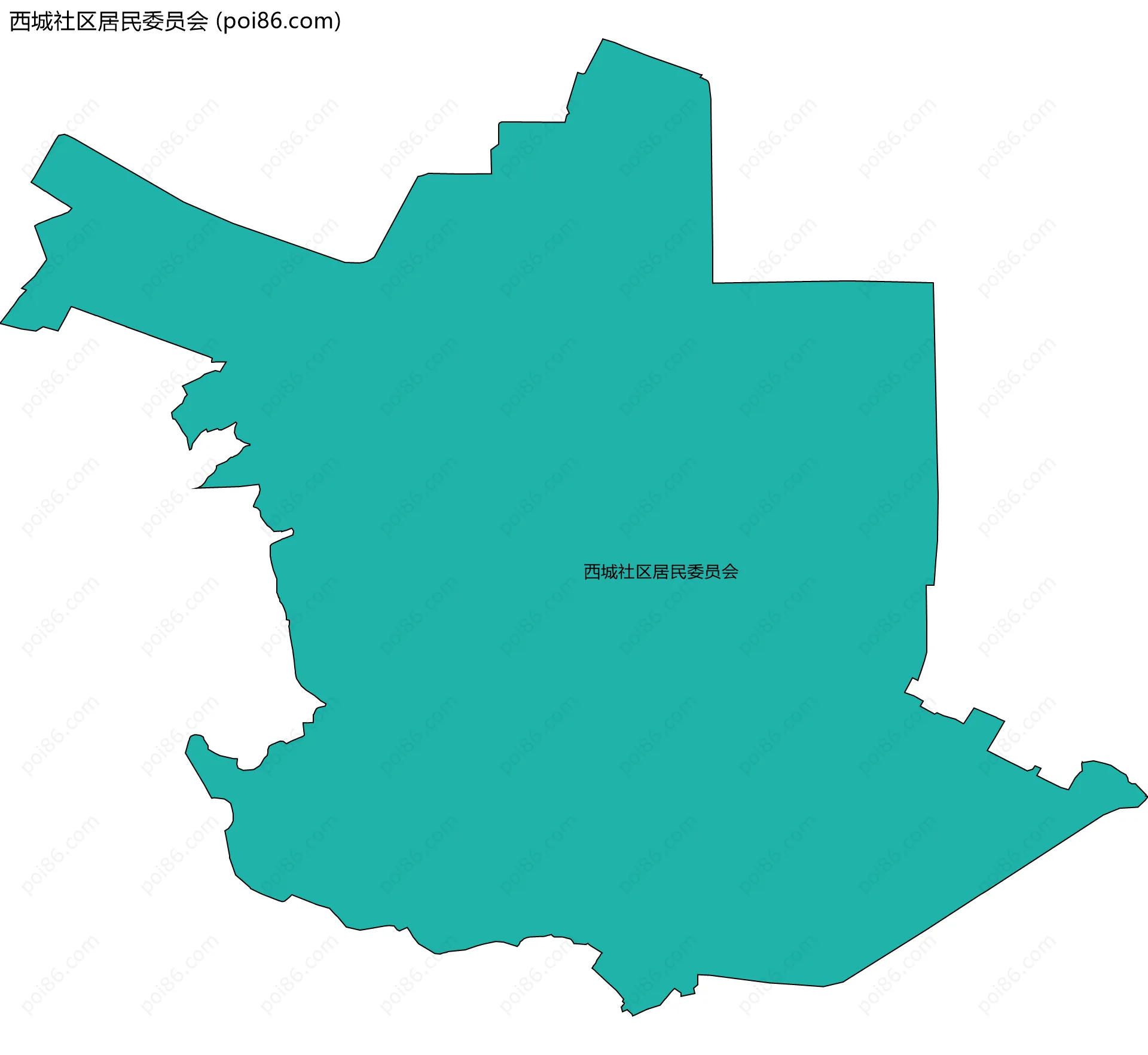 西城社区居民委员会边界地图