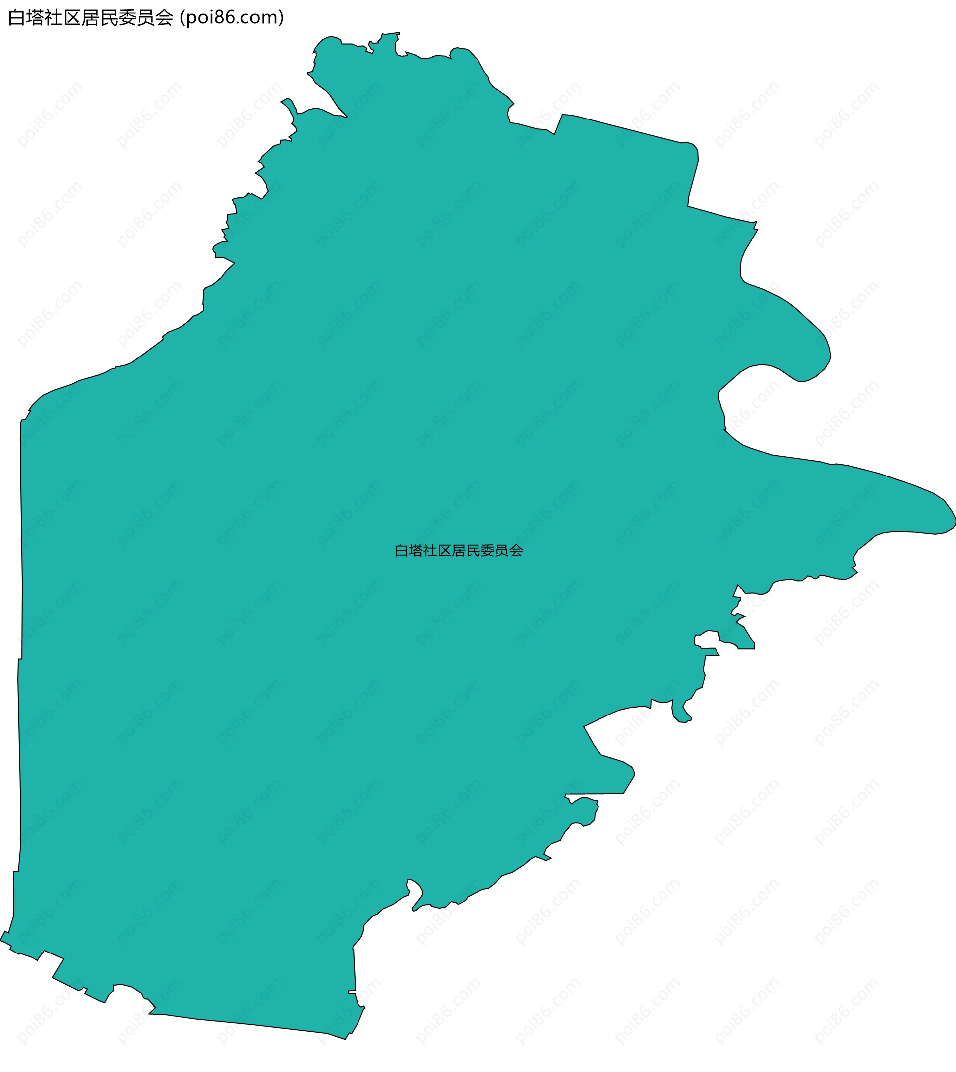 白塔社区居民委员会边界地图