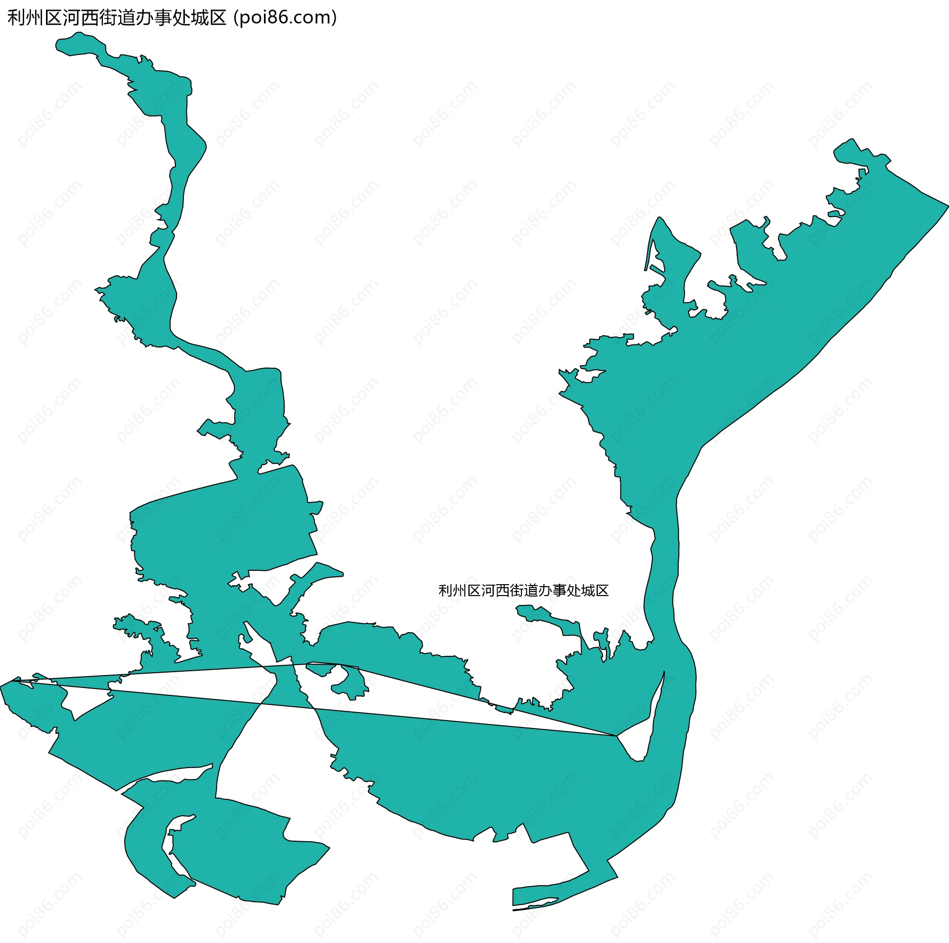 利州区河西街道办事处城区边界地图