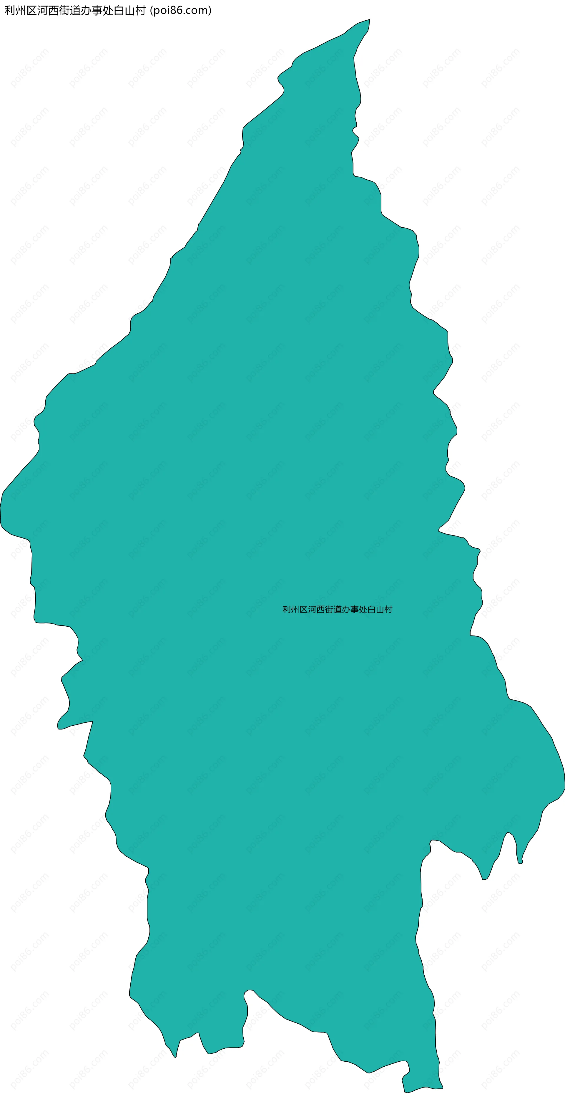 利州区河西街道办事处白山村边界地图