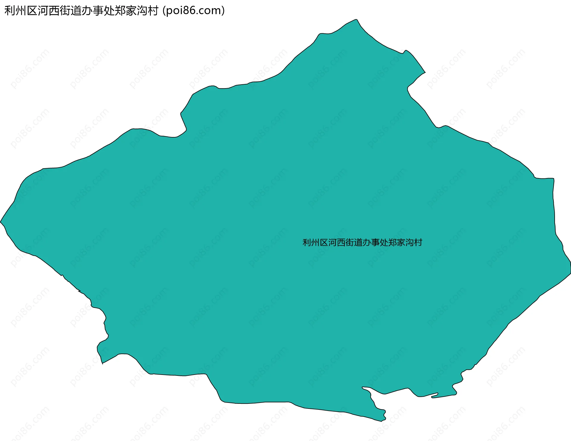 利州区河西街道办事处郑家沟村边界地图