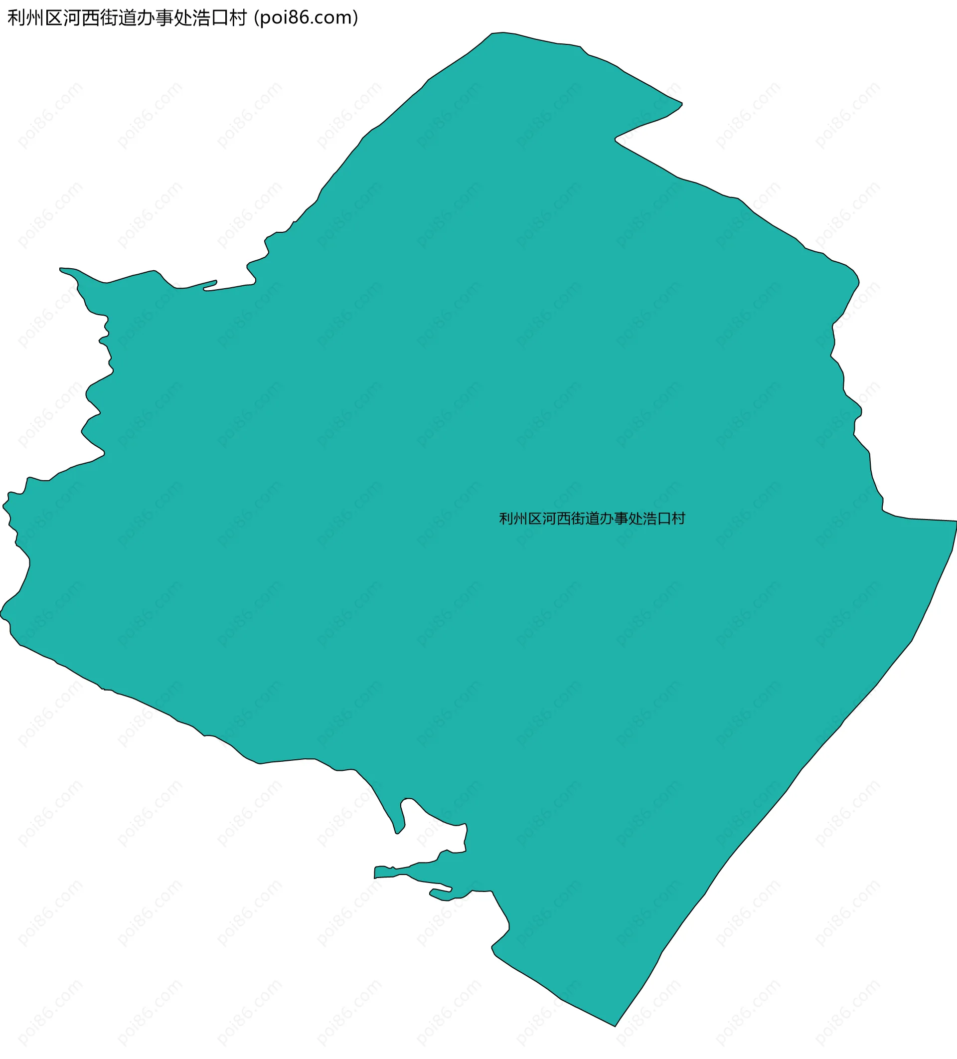 利州区河西街道办事处浩口村边界地图