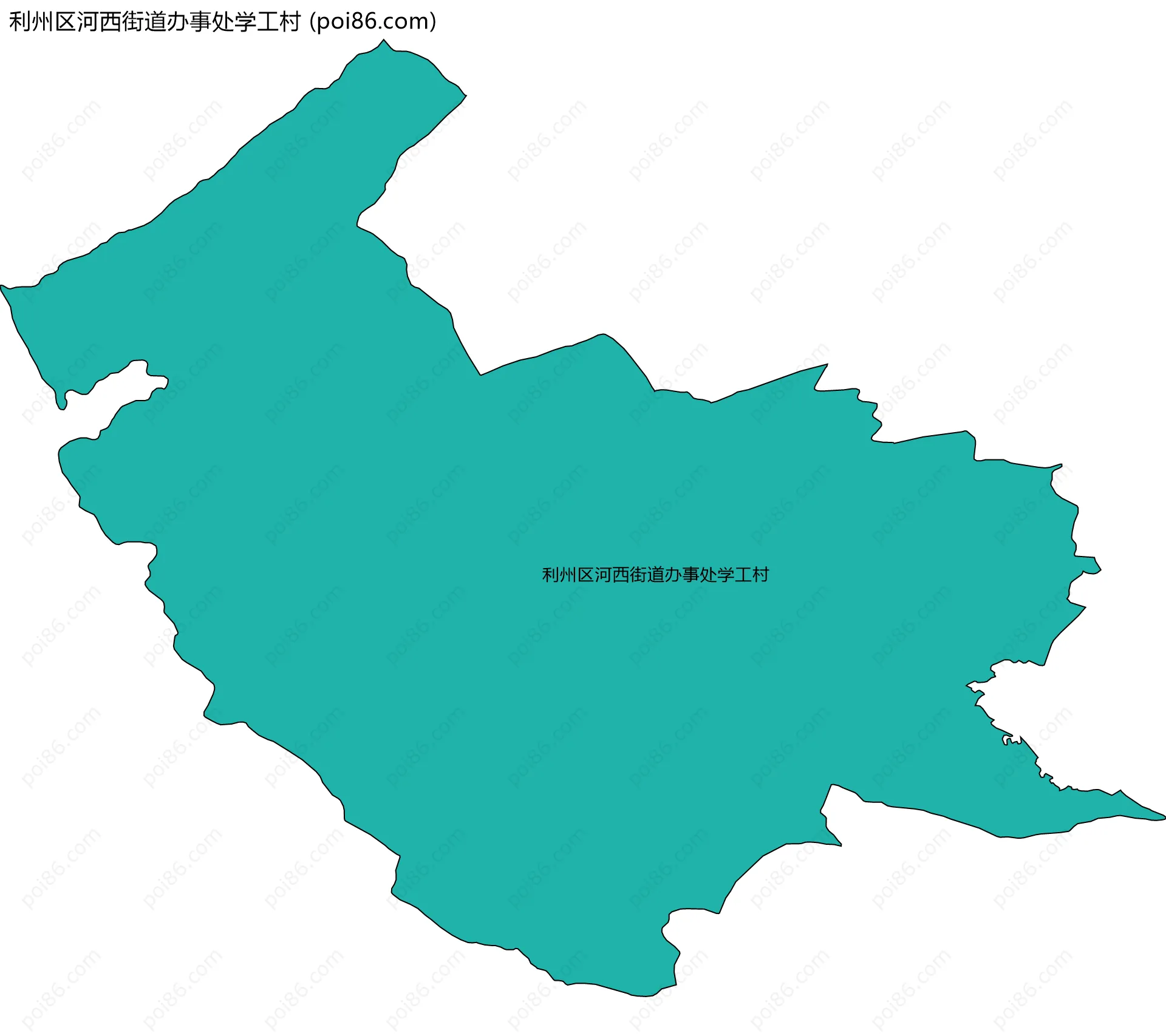 利州区河西街道办事处学工村边界地图