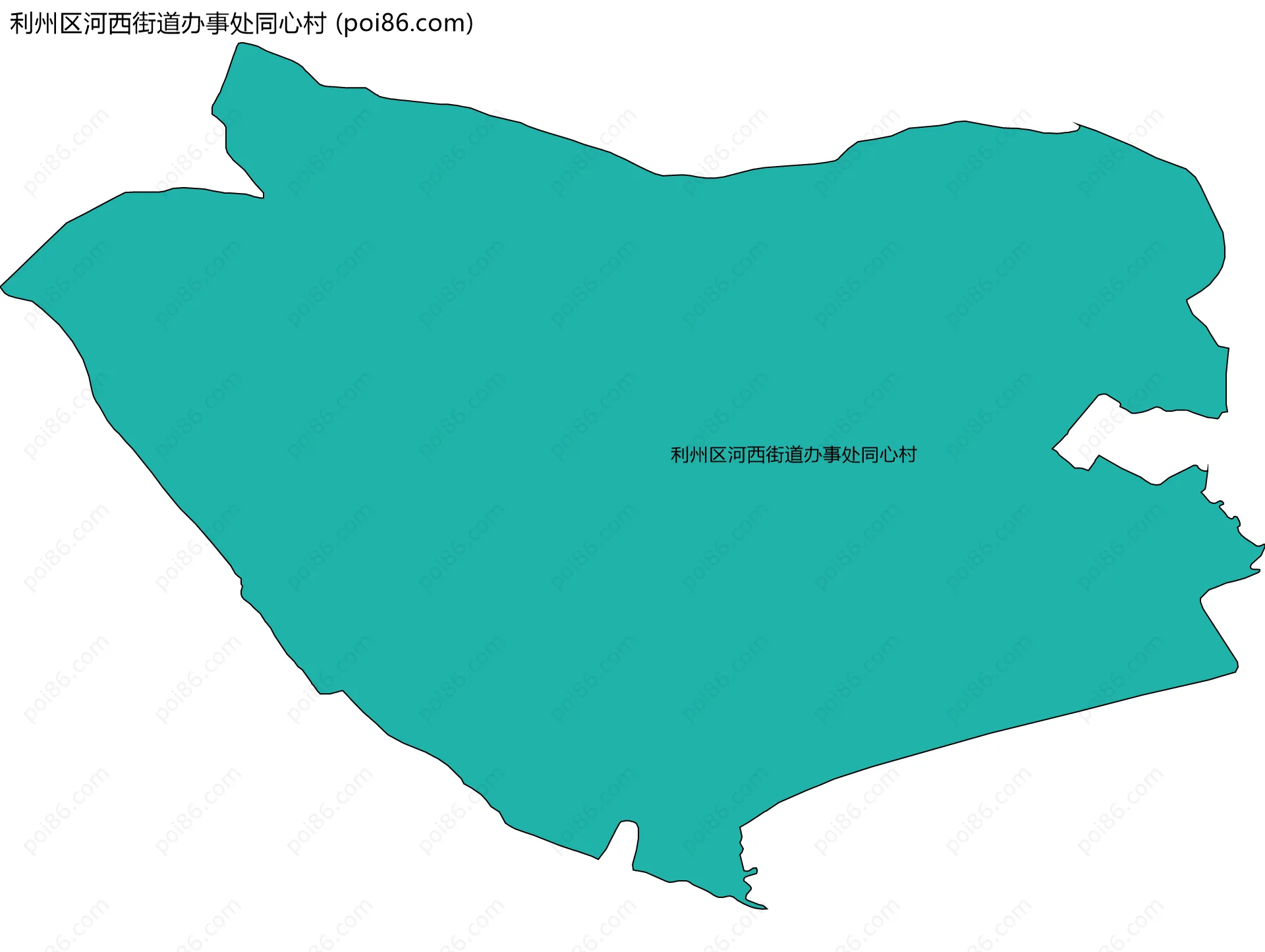 利州区河西街道办事处同心村边界地图