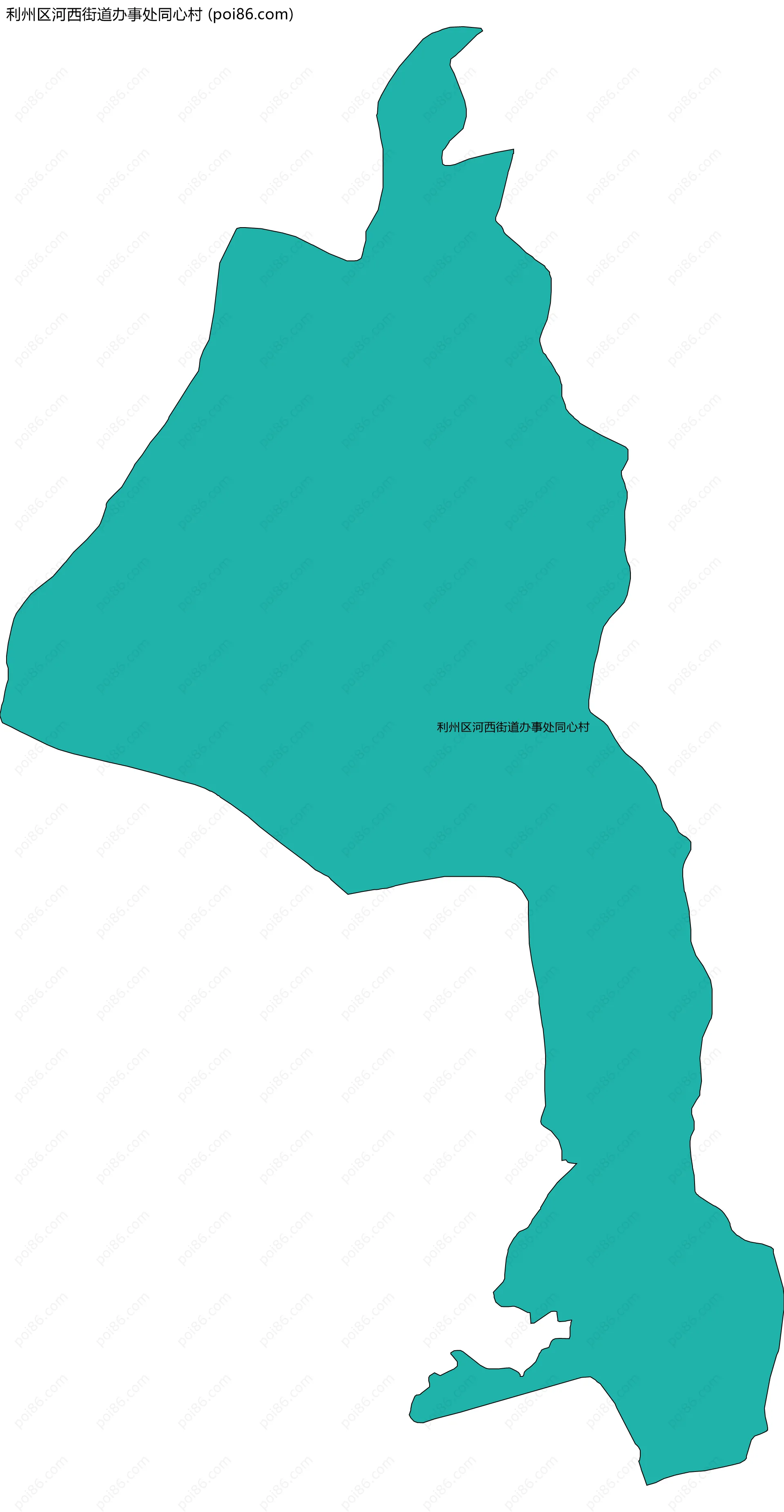 利州区河西街道办事处同心村边界地图