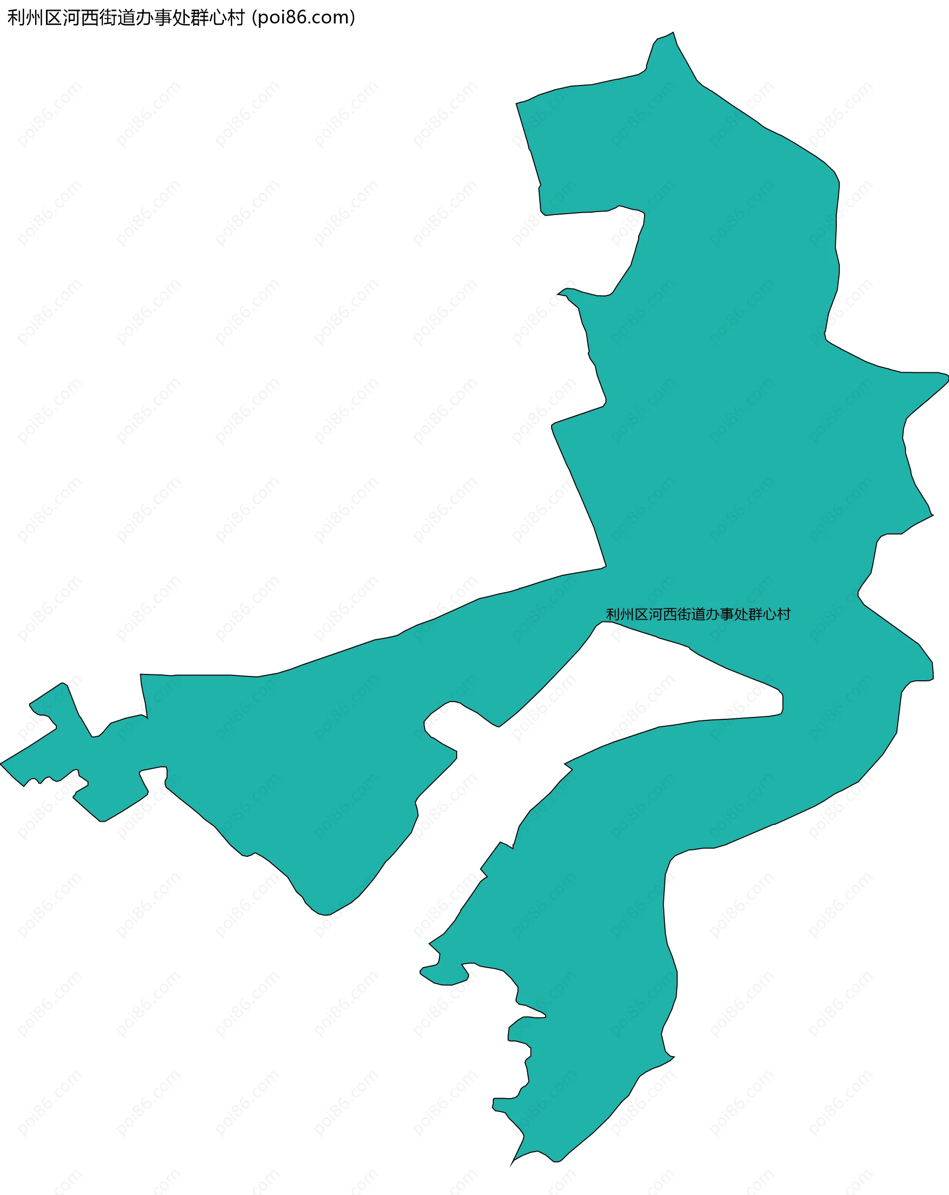 利州区河西街道办事处群心村边界地图
