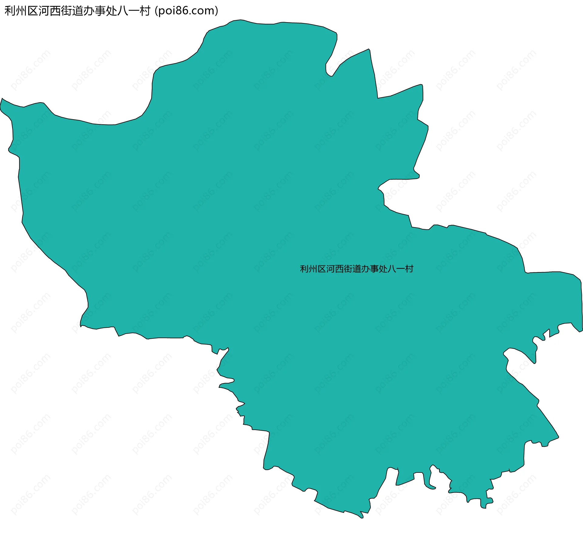 利州区河西街道办事处八一村边界地图