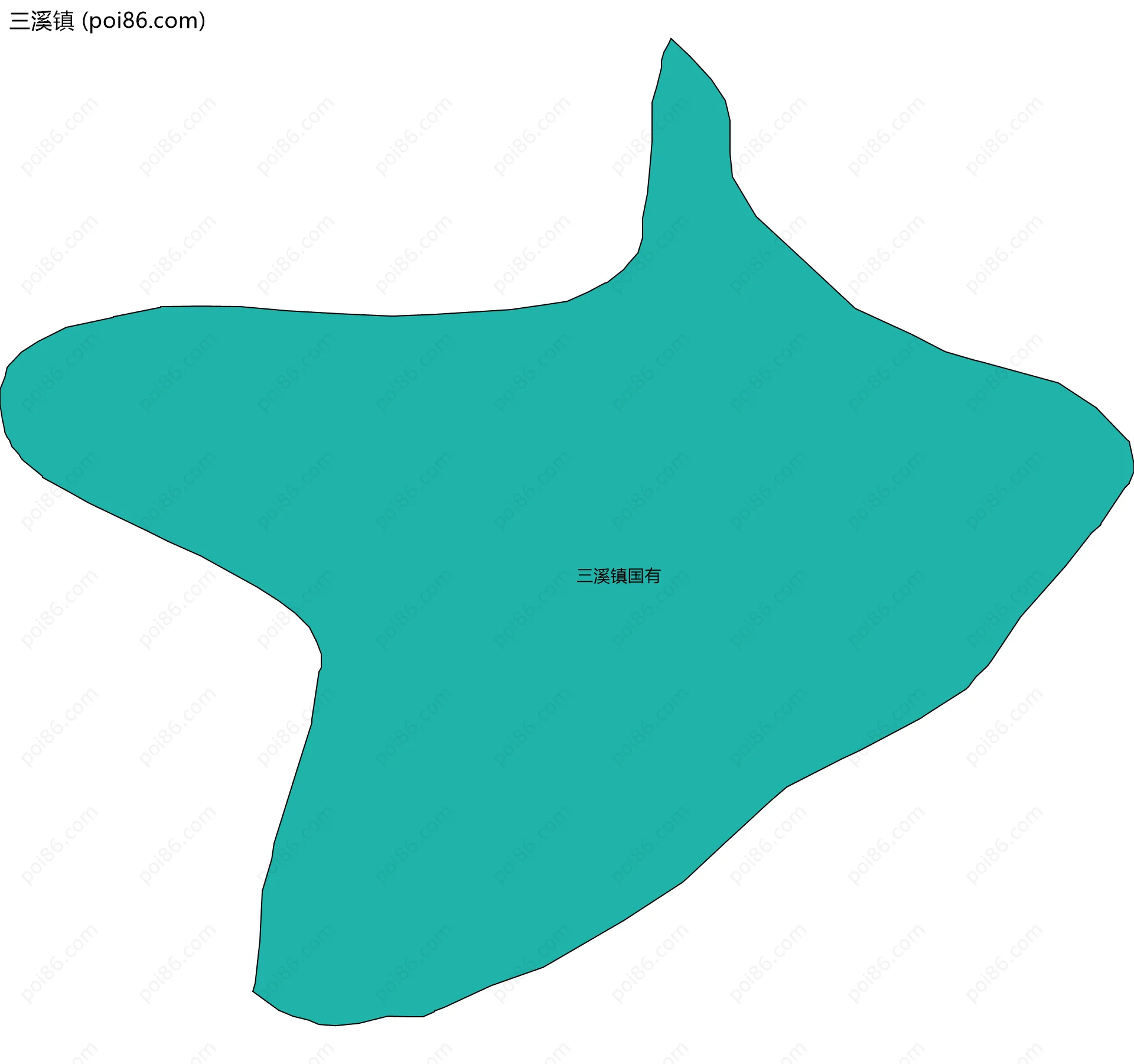 三溪镇边界地图(五级行政区划)