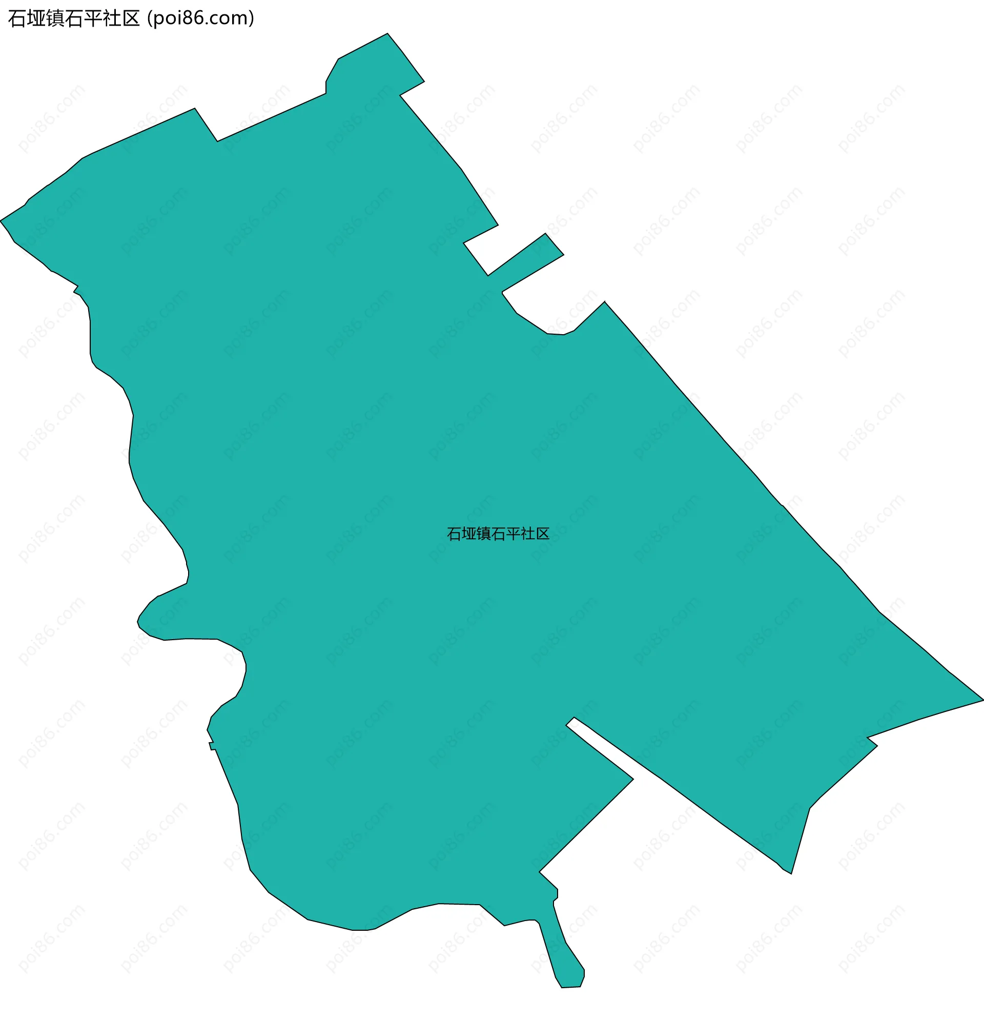 石垭镇石平社区边界地图
