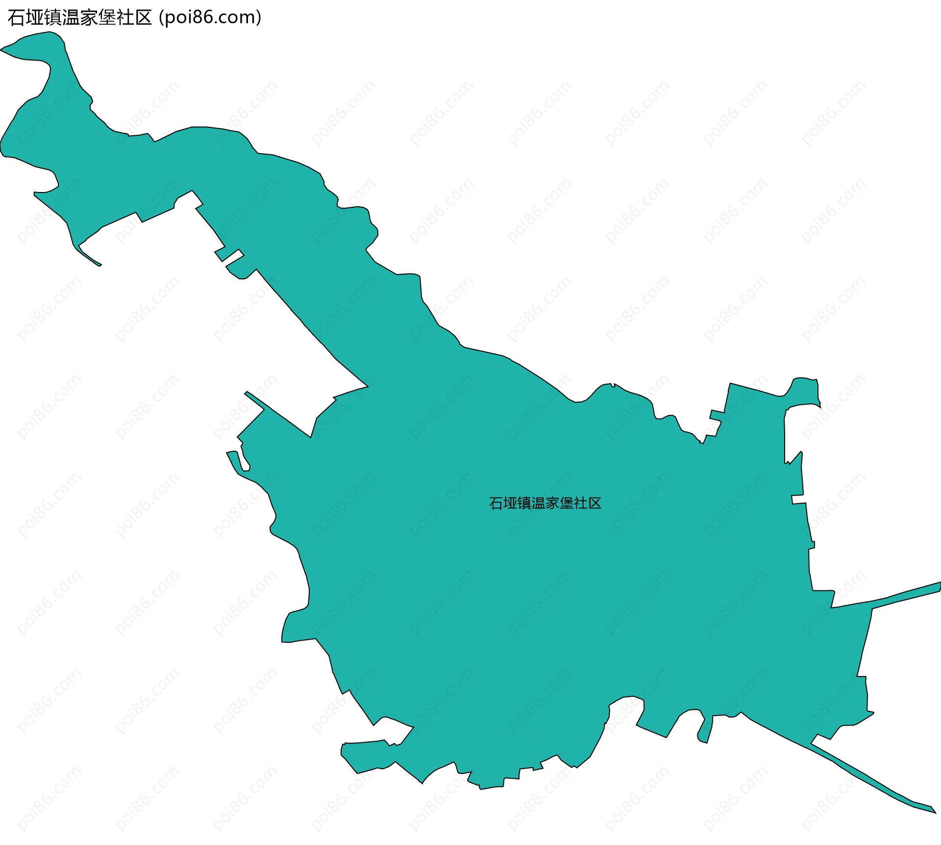 石垭镇温家堡社区边界地图