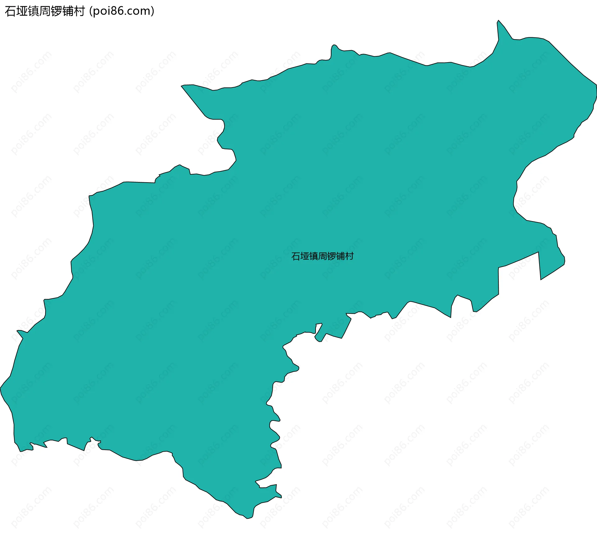 石垭镇周锣铺村边界地图