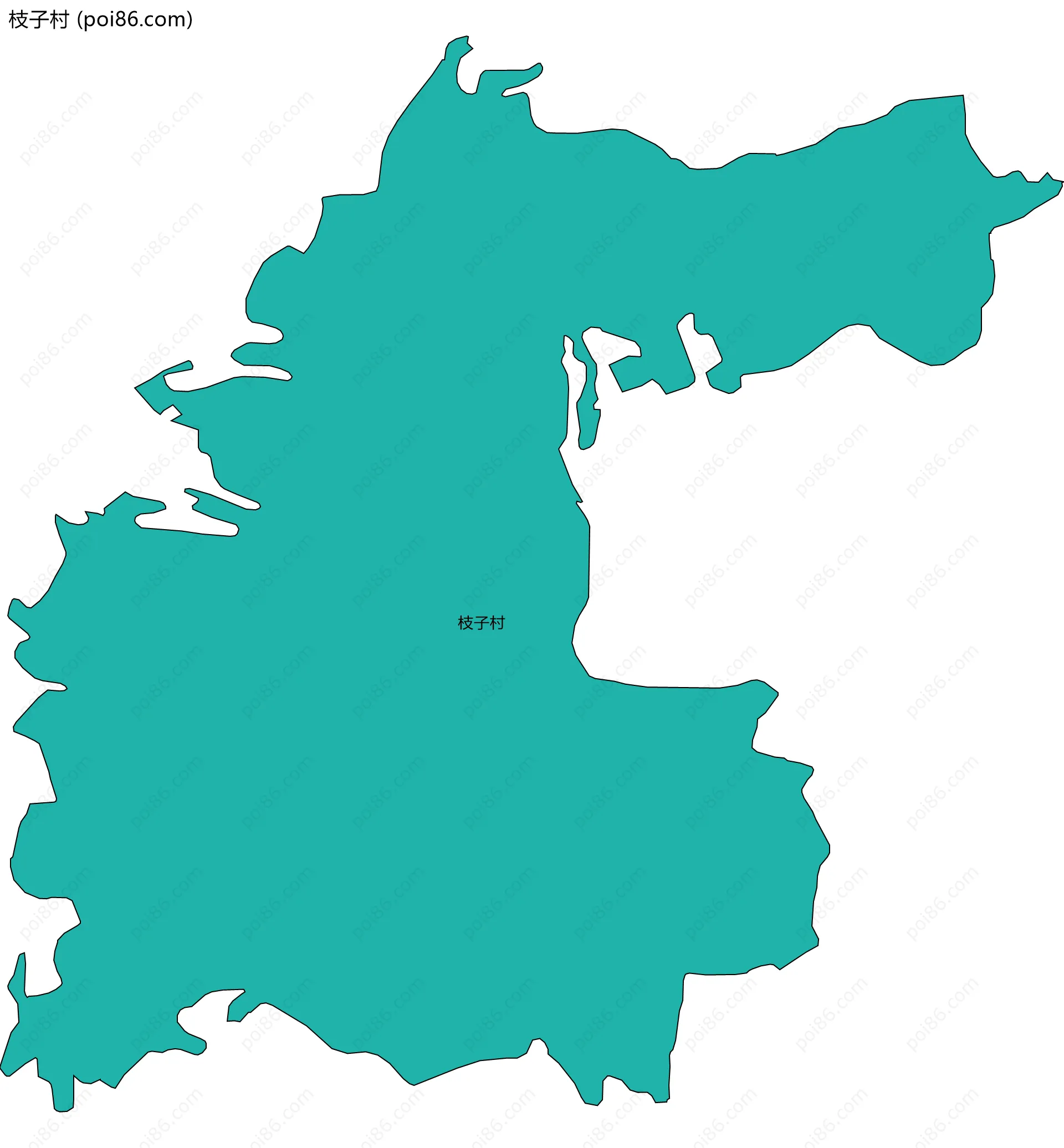 枝子村边界地图
