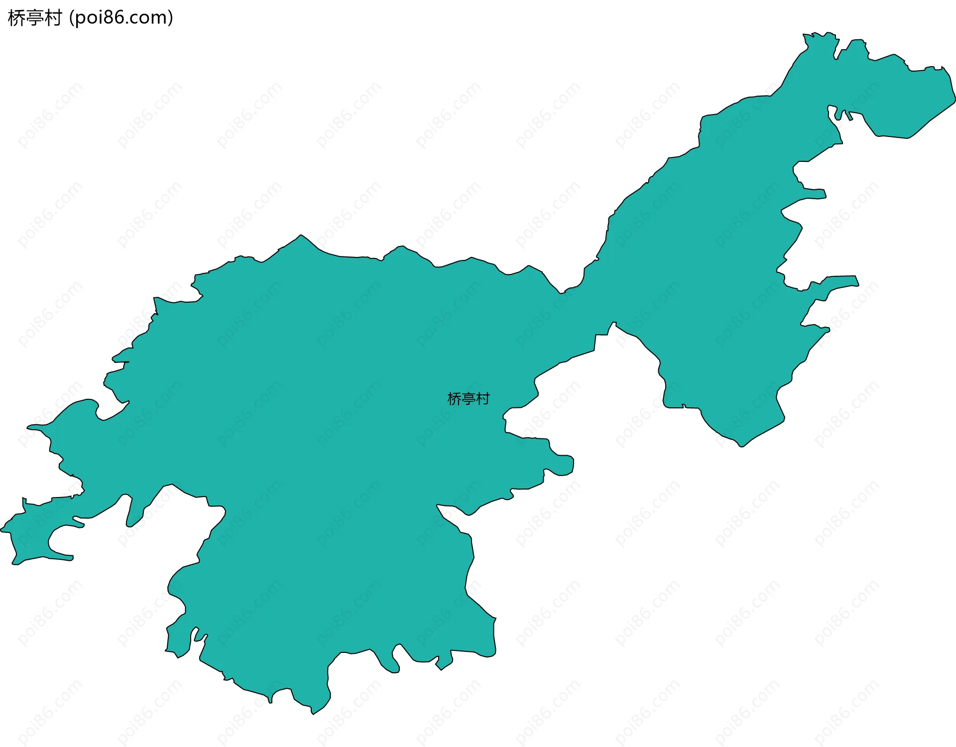 桥亭村边界地图