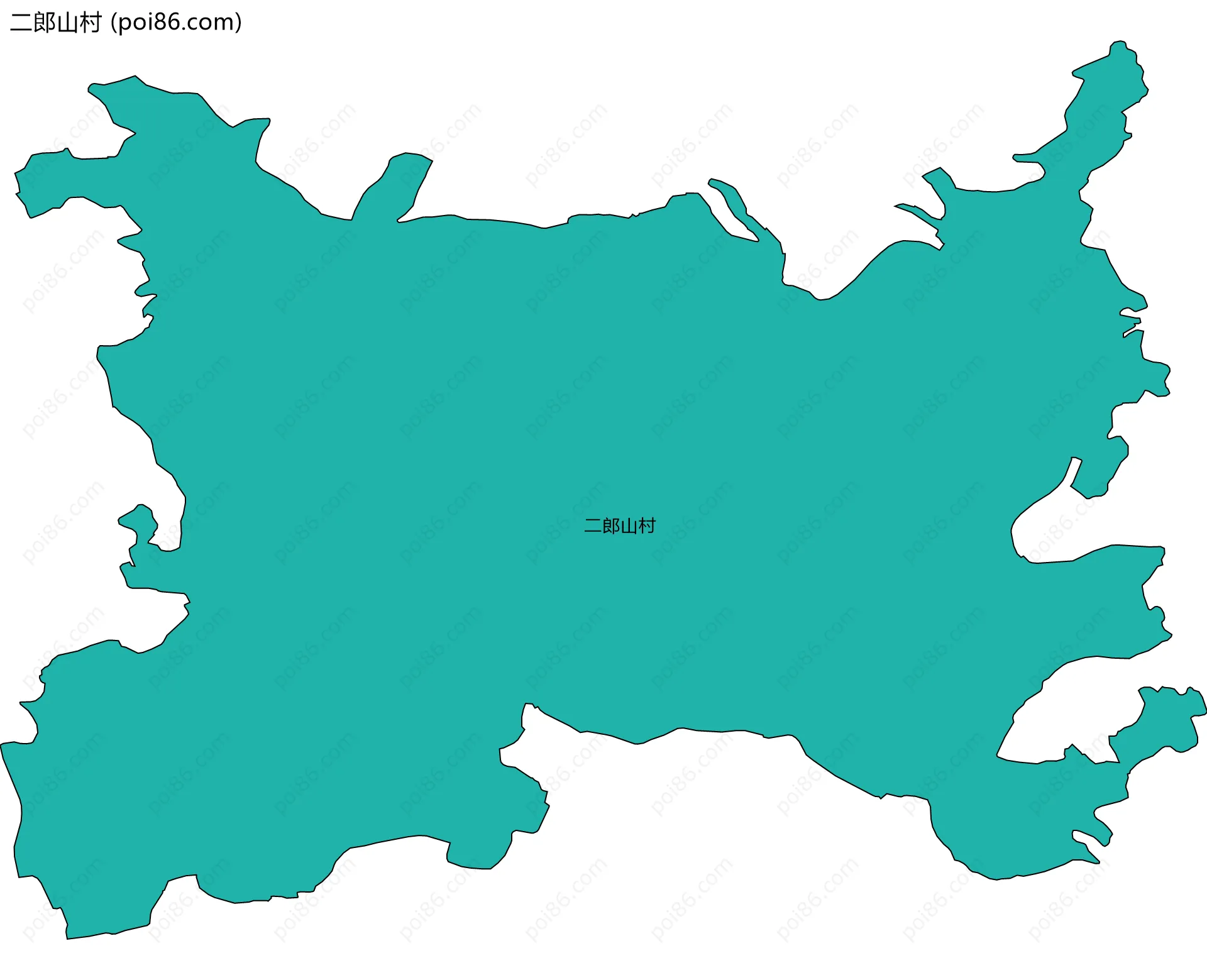 二郎山村边界地图