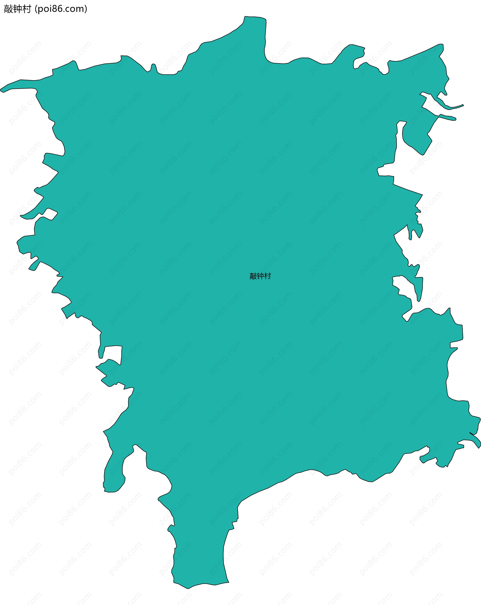 敲钟村边界地图