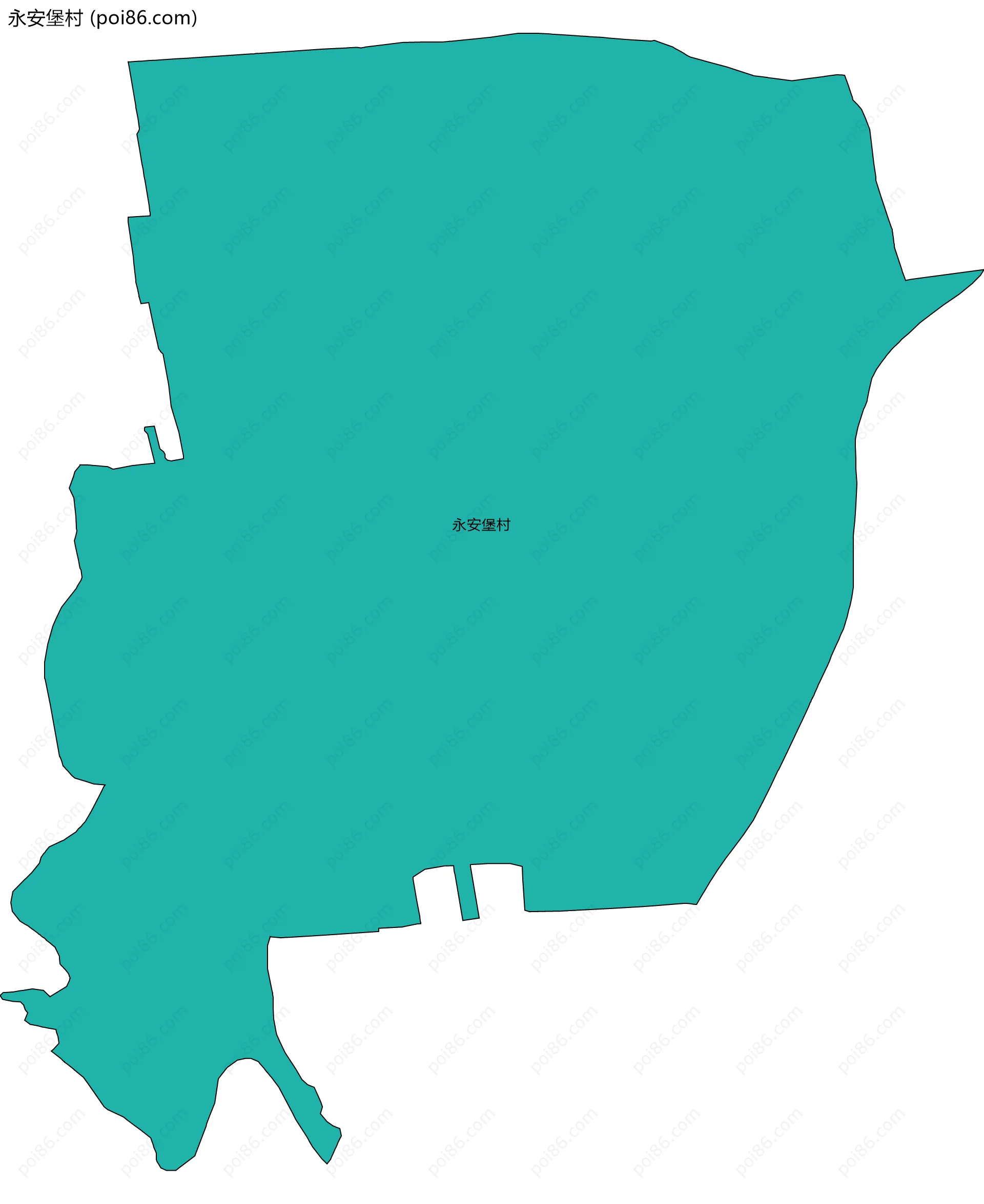 永安堡村边界地图