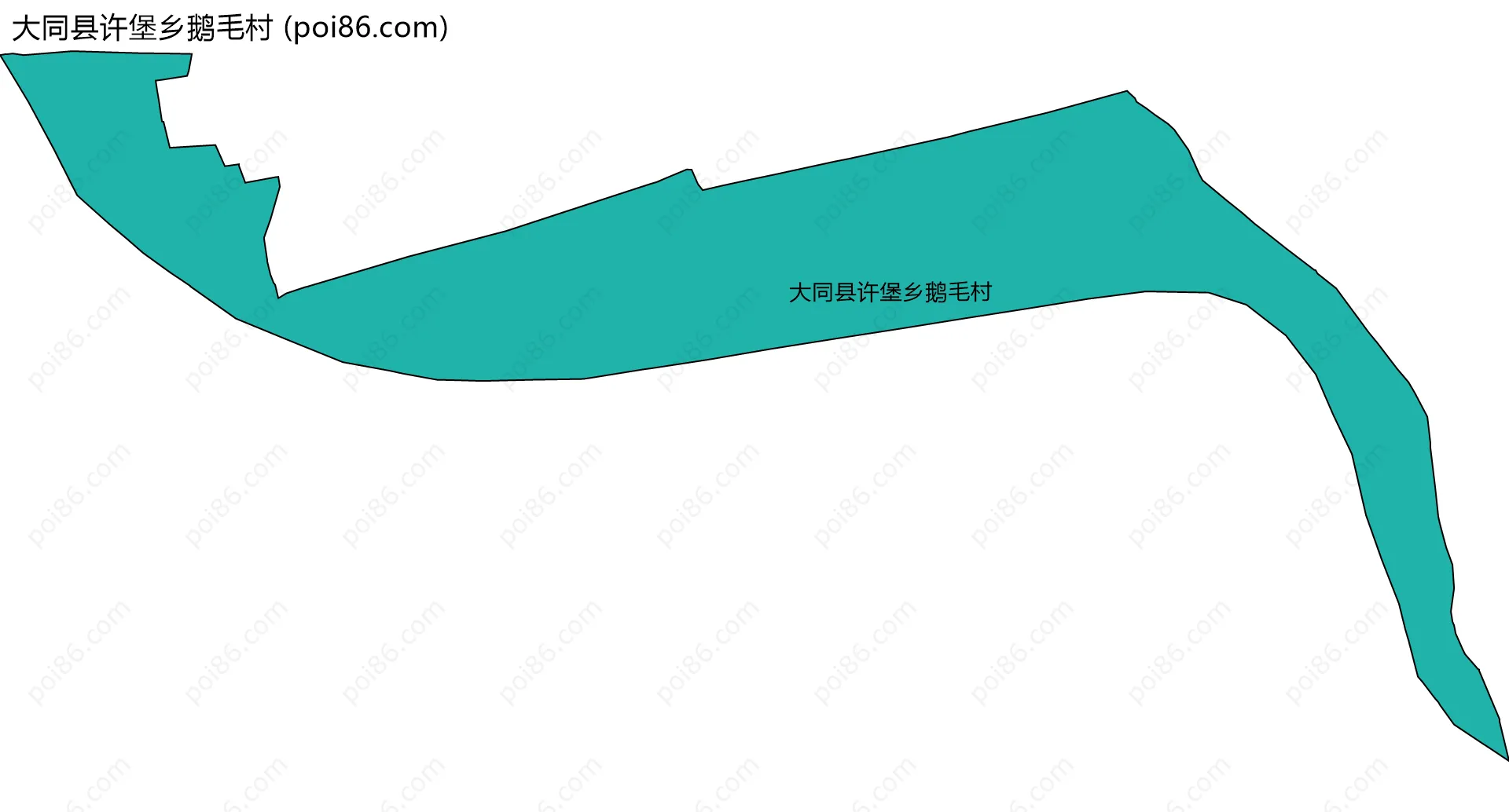 大同县许堡乡鹅毛村边界地图