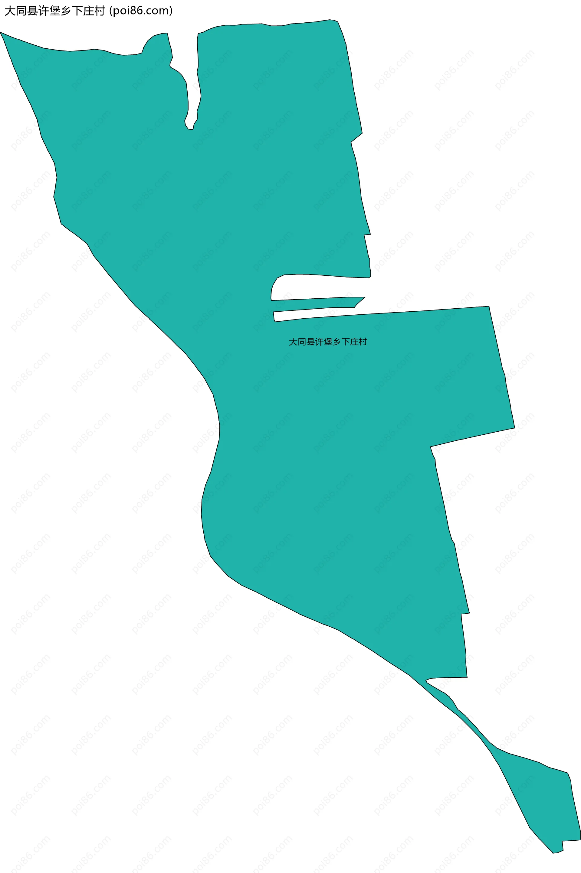 大同县许堡乡下庄村边界地图