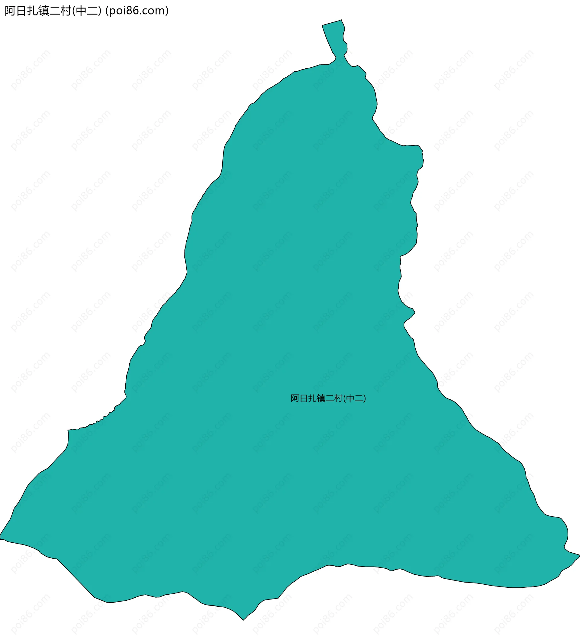 阿日扎镇二村(中二)边界地图