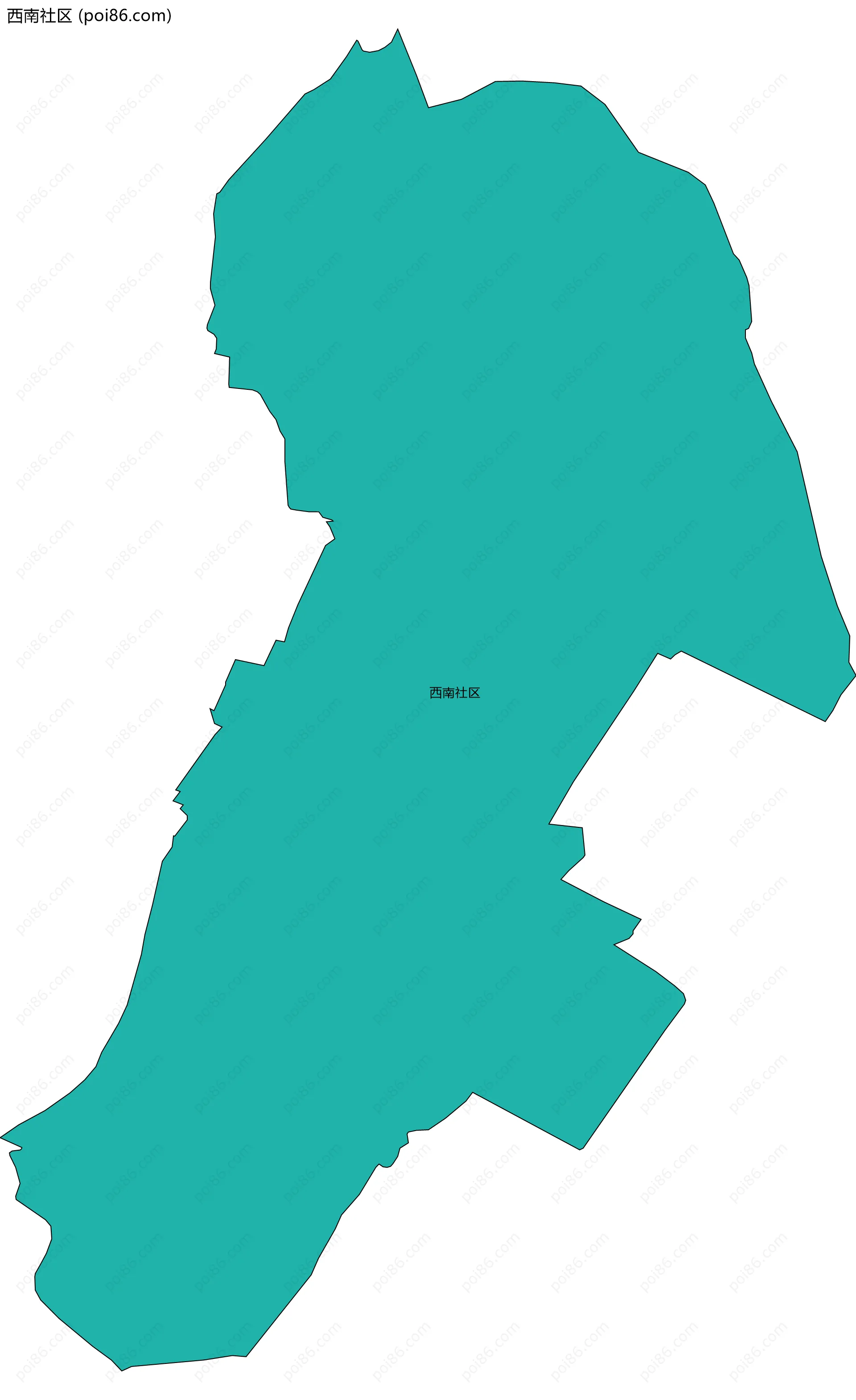 西南社区边界地图