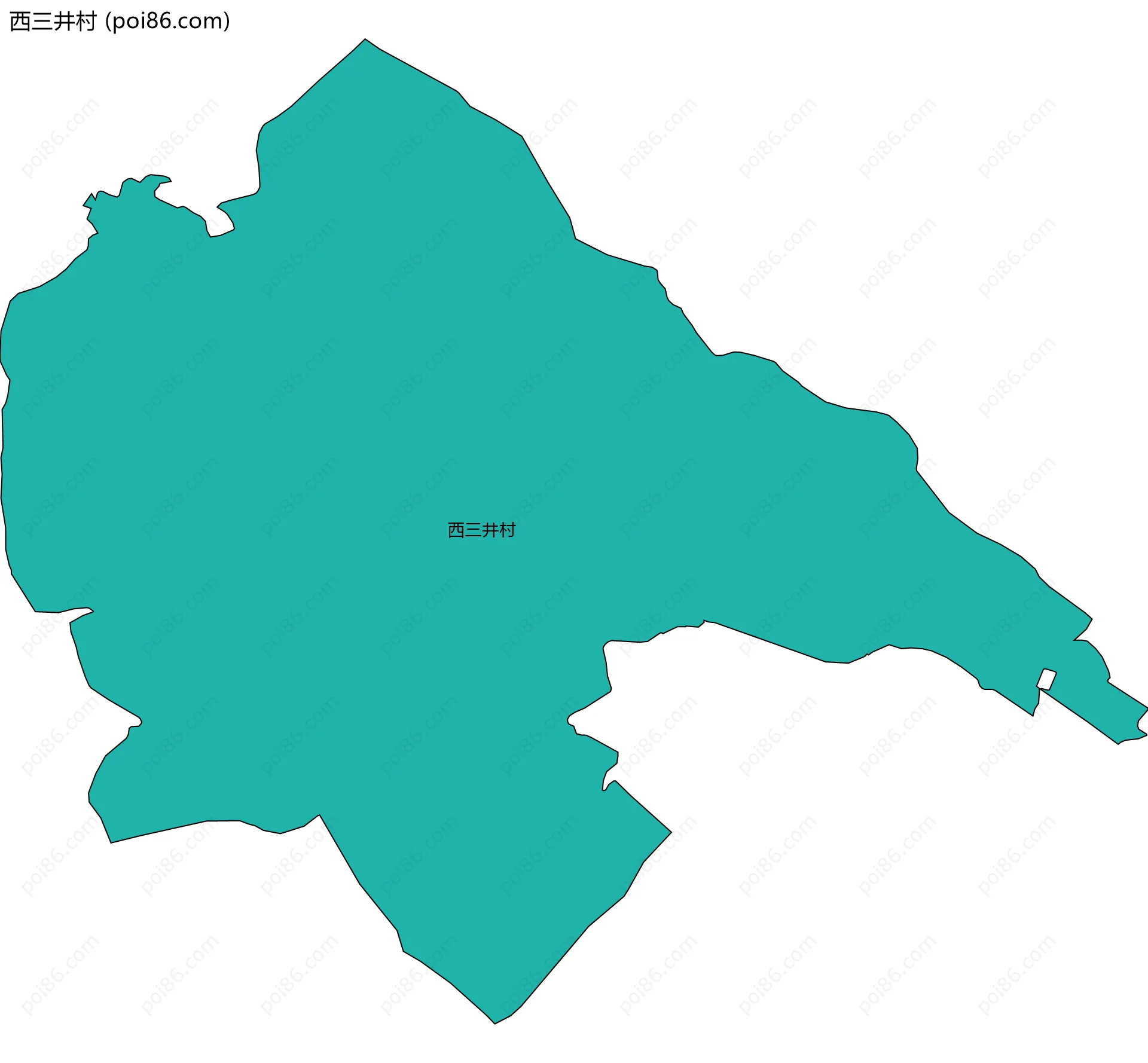 西三井村边界地图