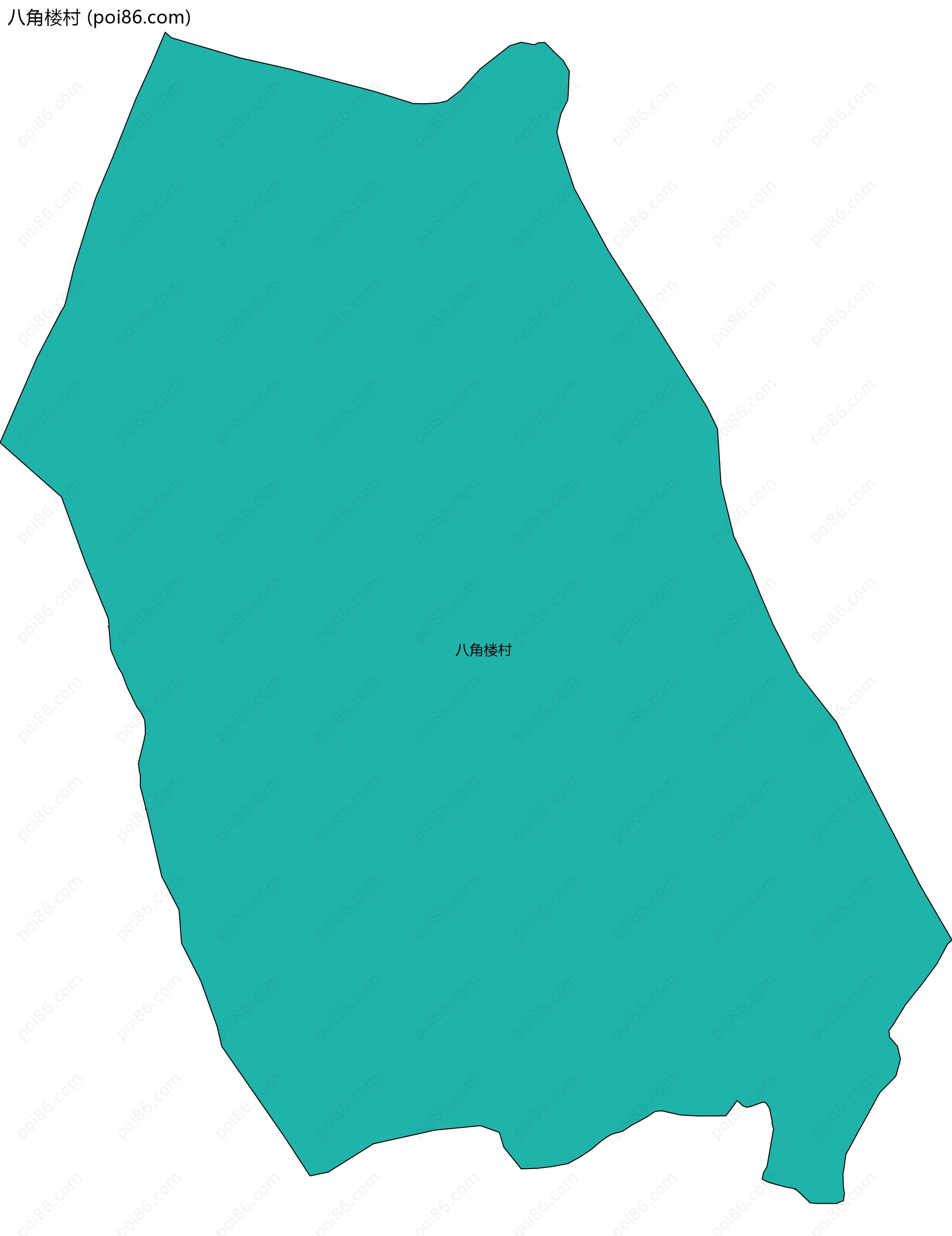 八角楼村边界地图