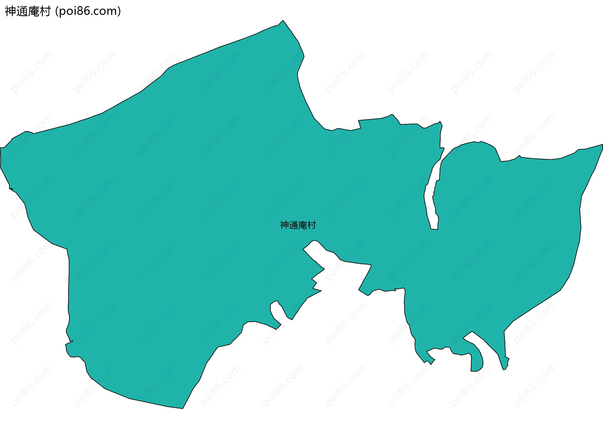 神通庵村边界地图