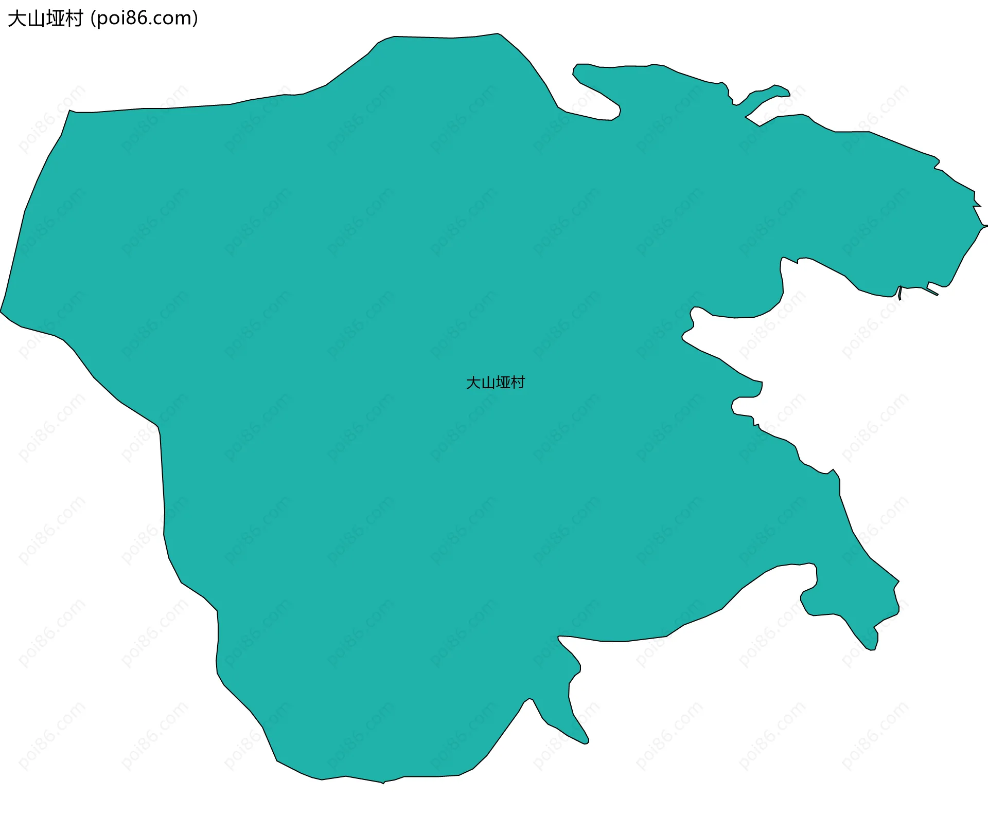 大山垭村边界地图