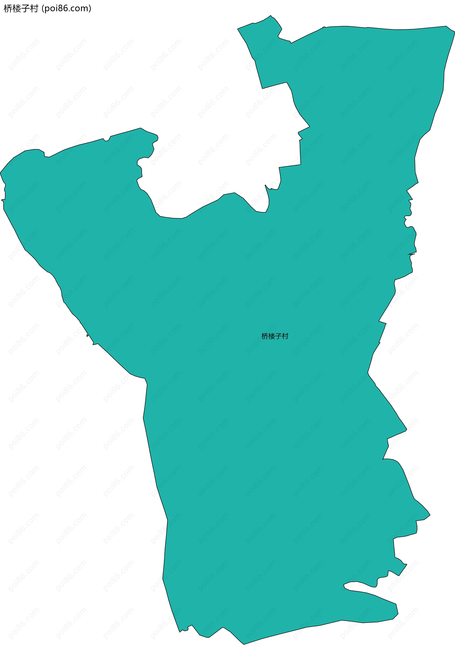 桥楼子村边界地图