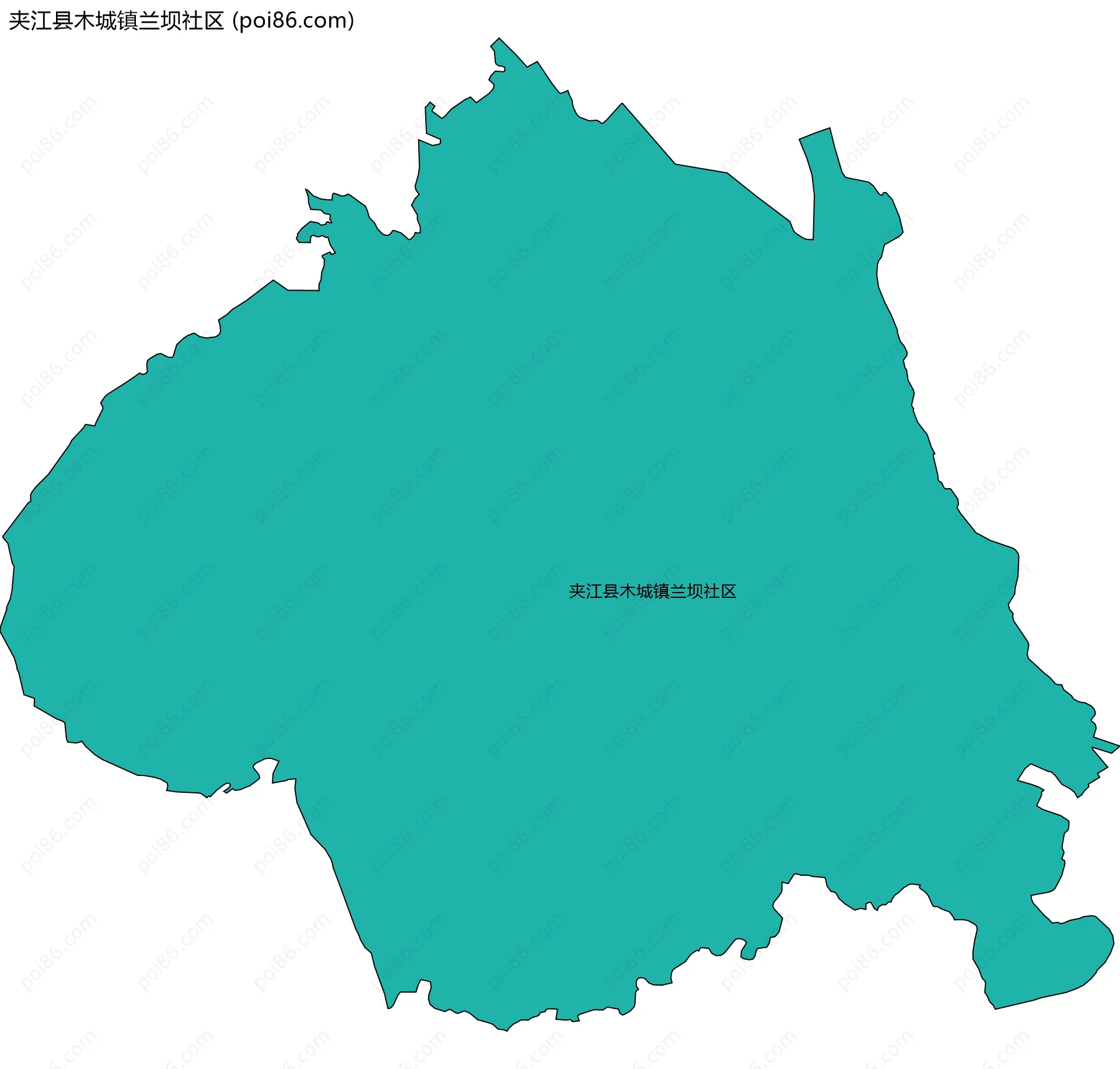夹江县木城镇兰坝社区边界地图