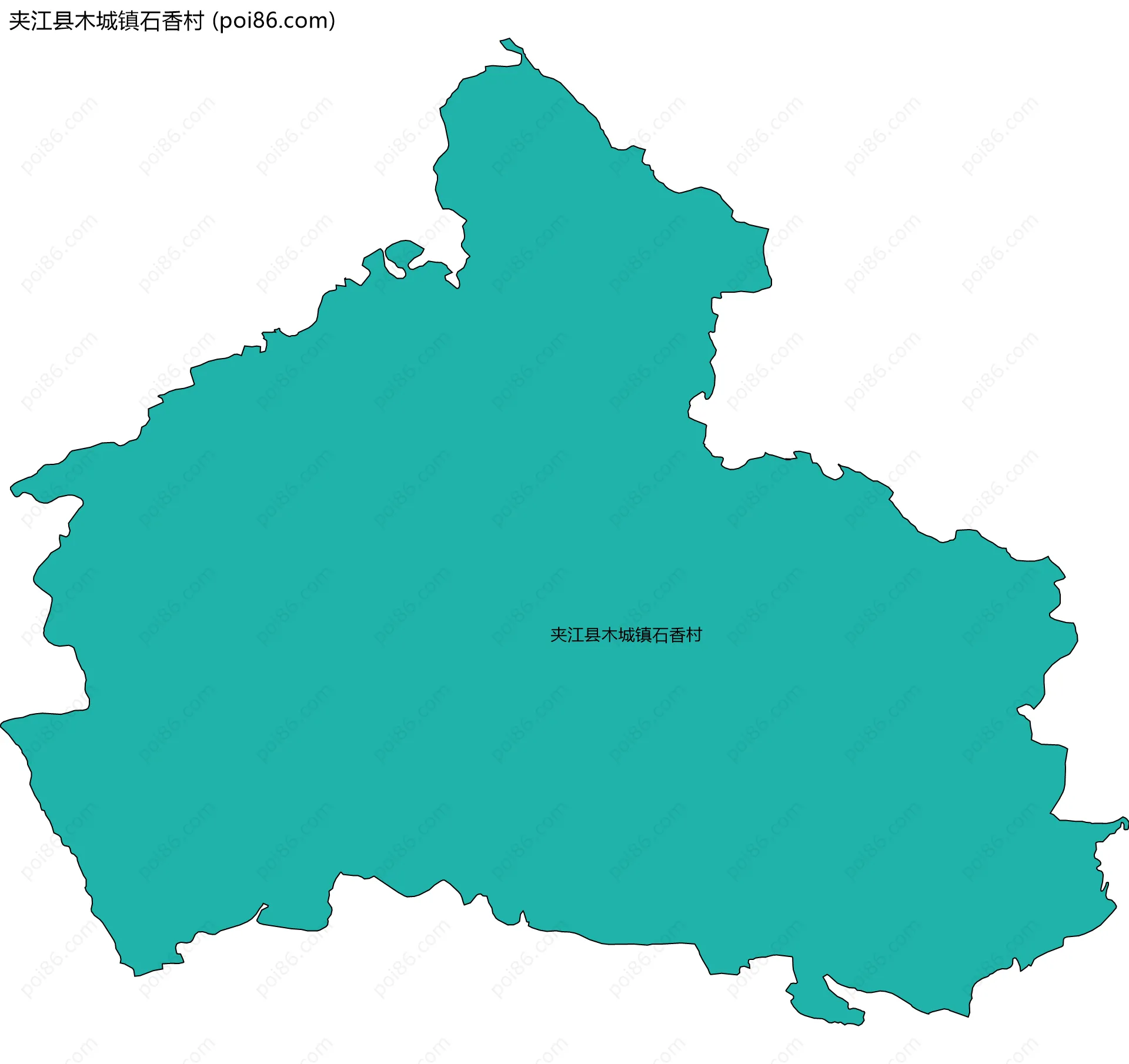 夹江县木城镇石香村边界地图