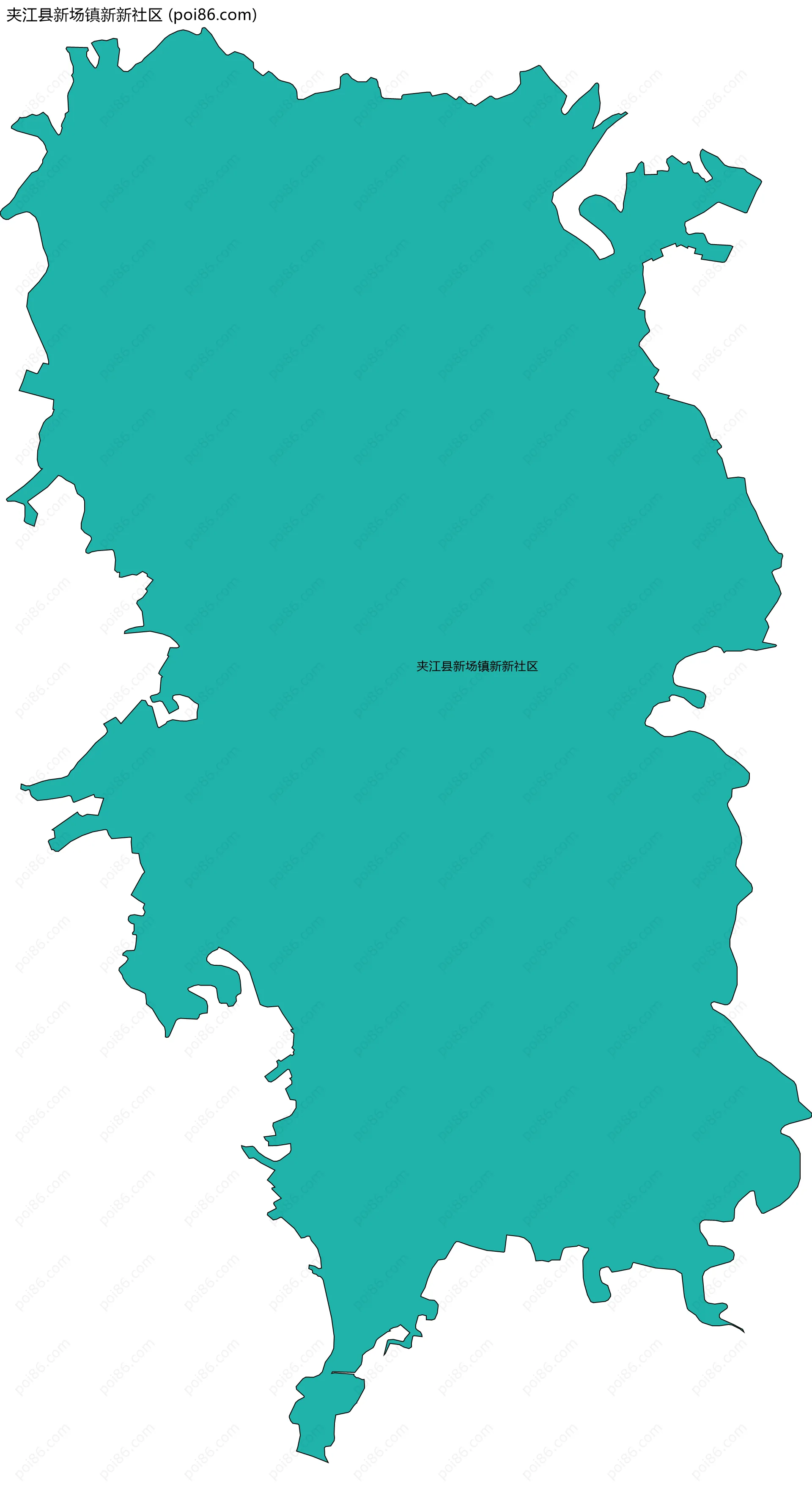夹江县新场镇新新社区边界地图