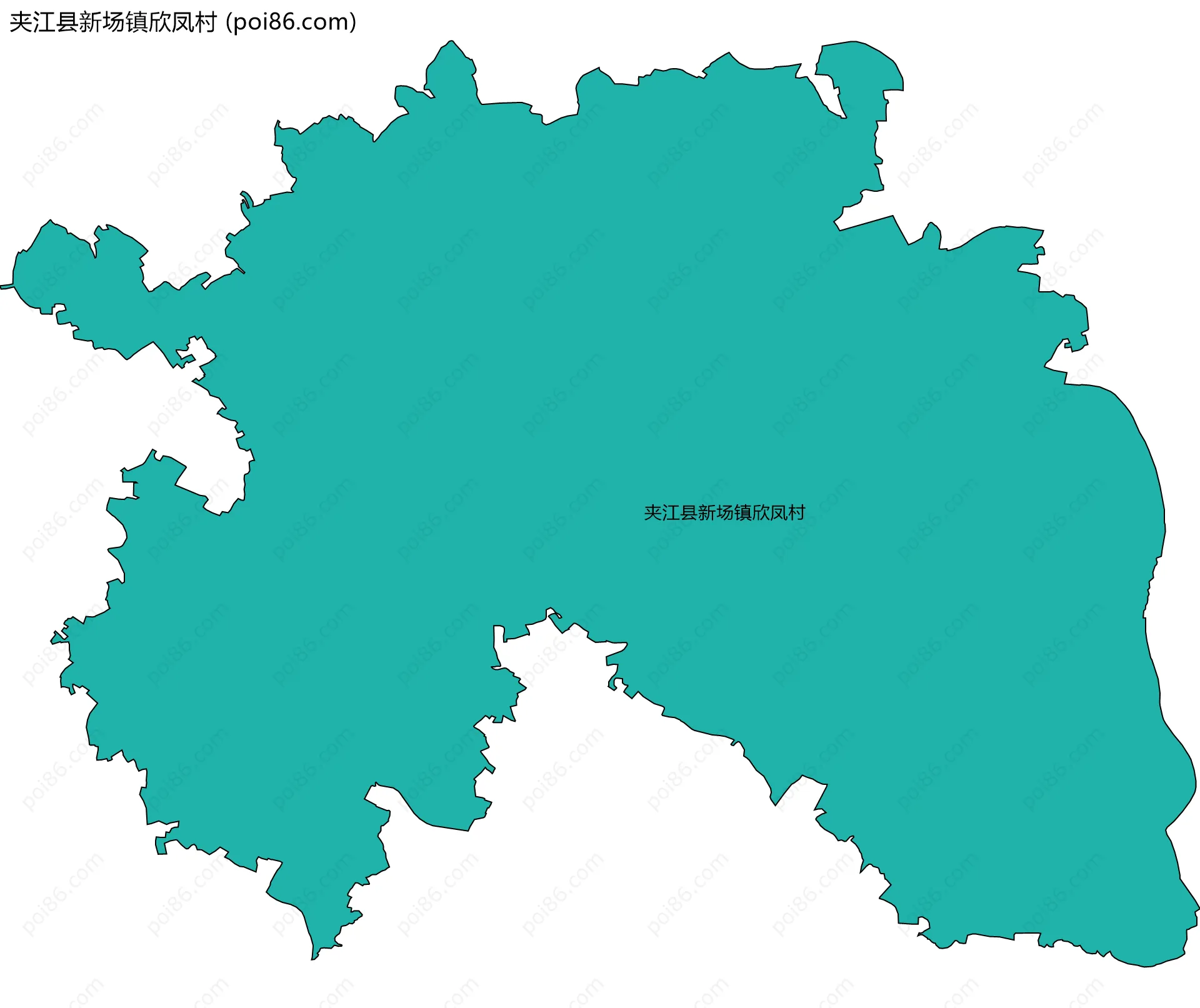 夹江县新场镇欣凤村边界地图
