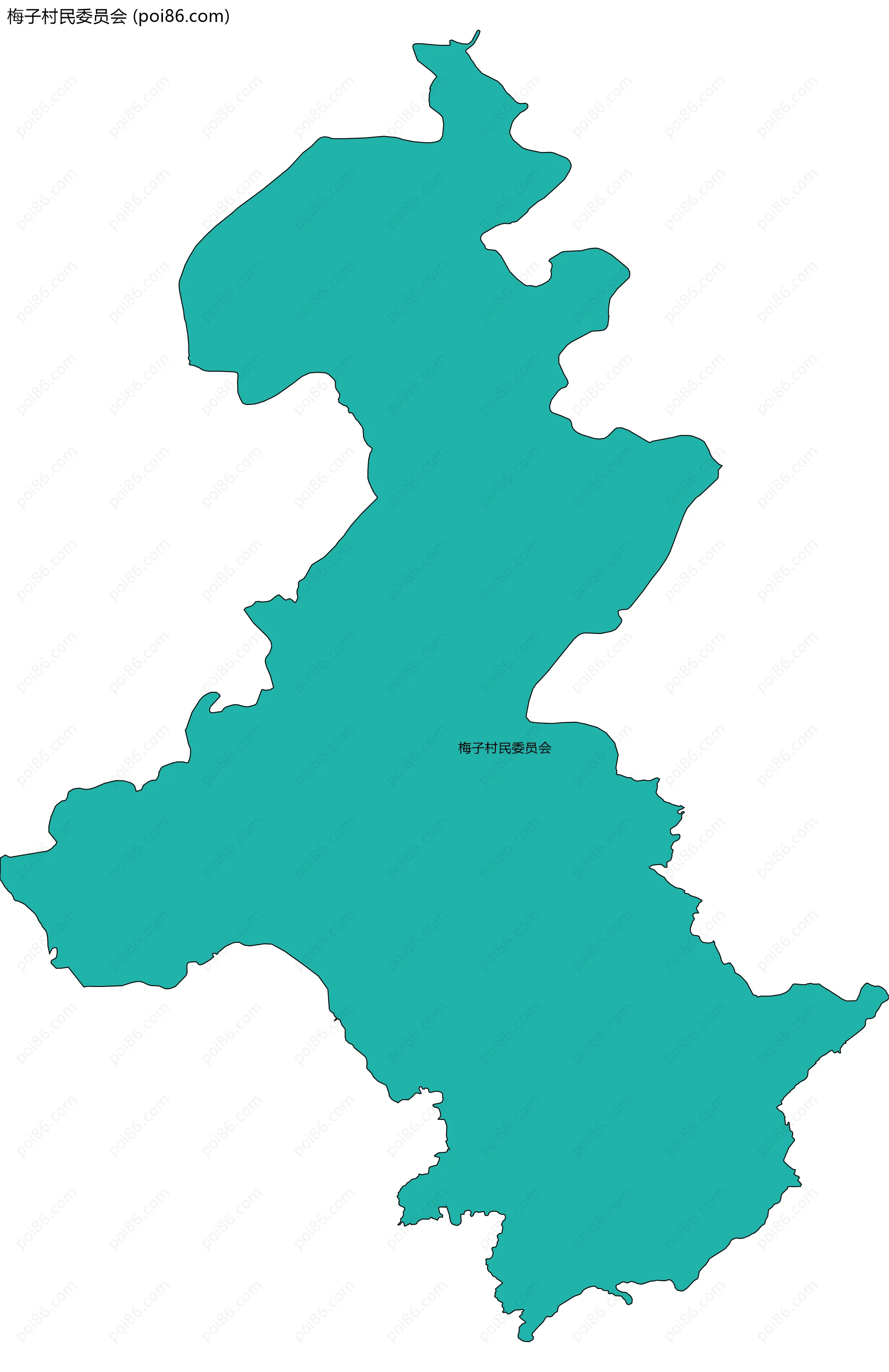 梅子村民委员会边界地图