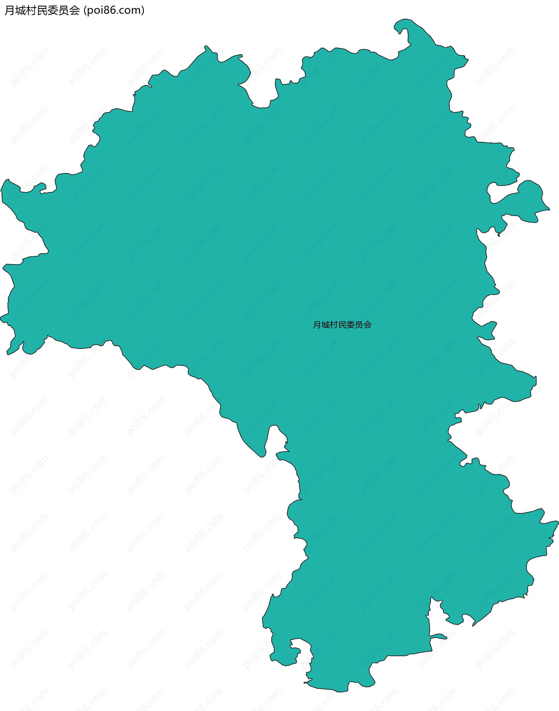 月城村民委员会边界地图