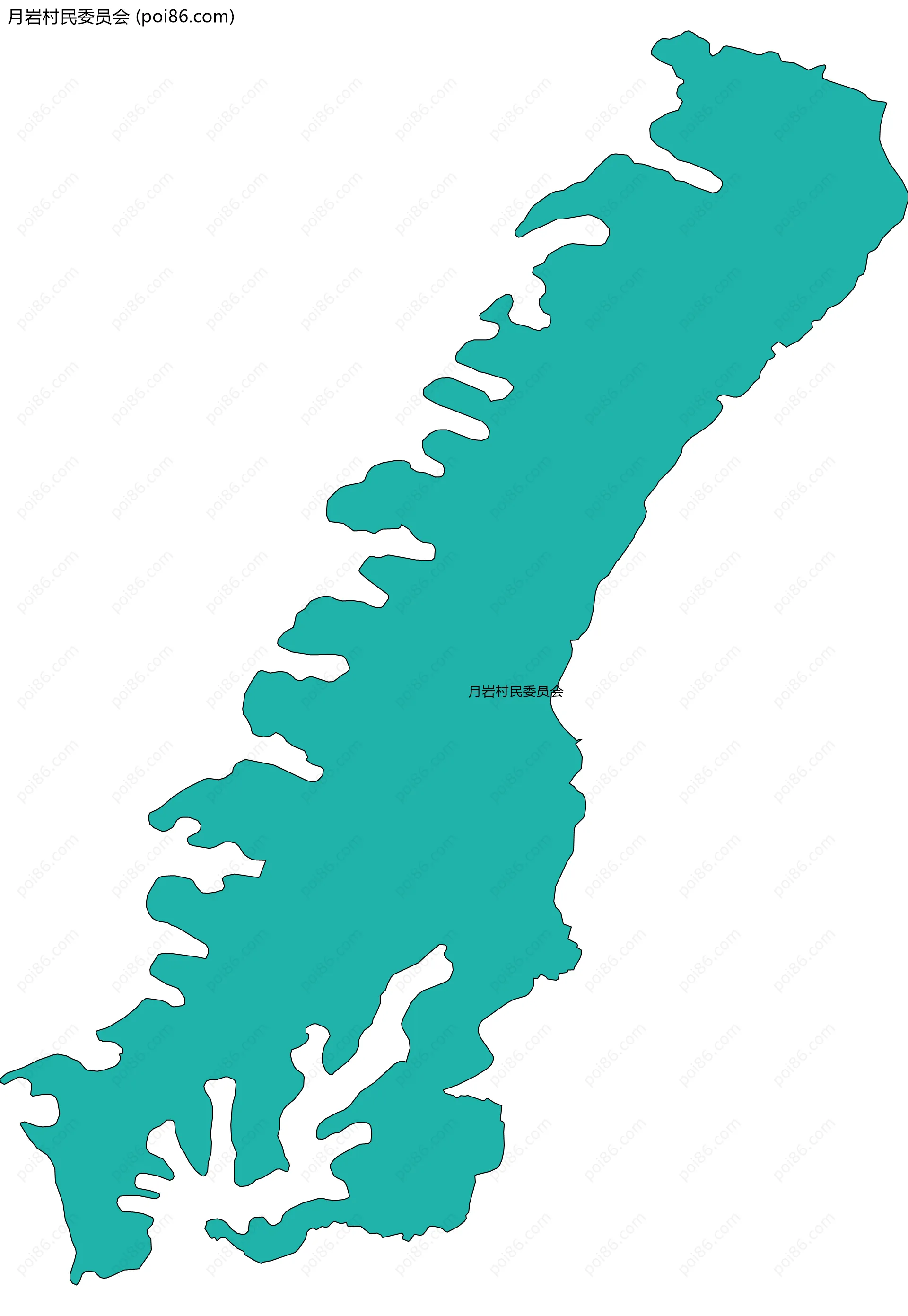 月岩村民委员会边界地图