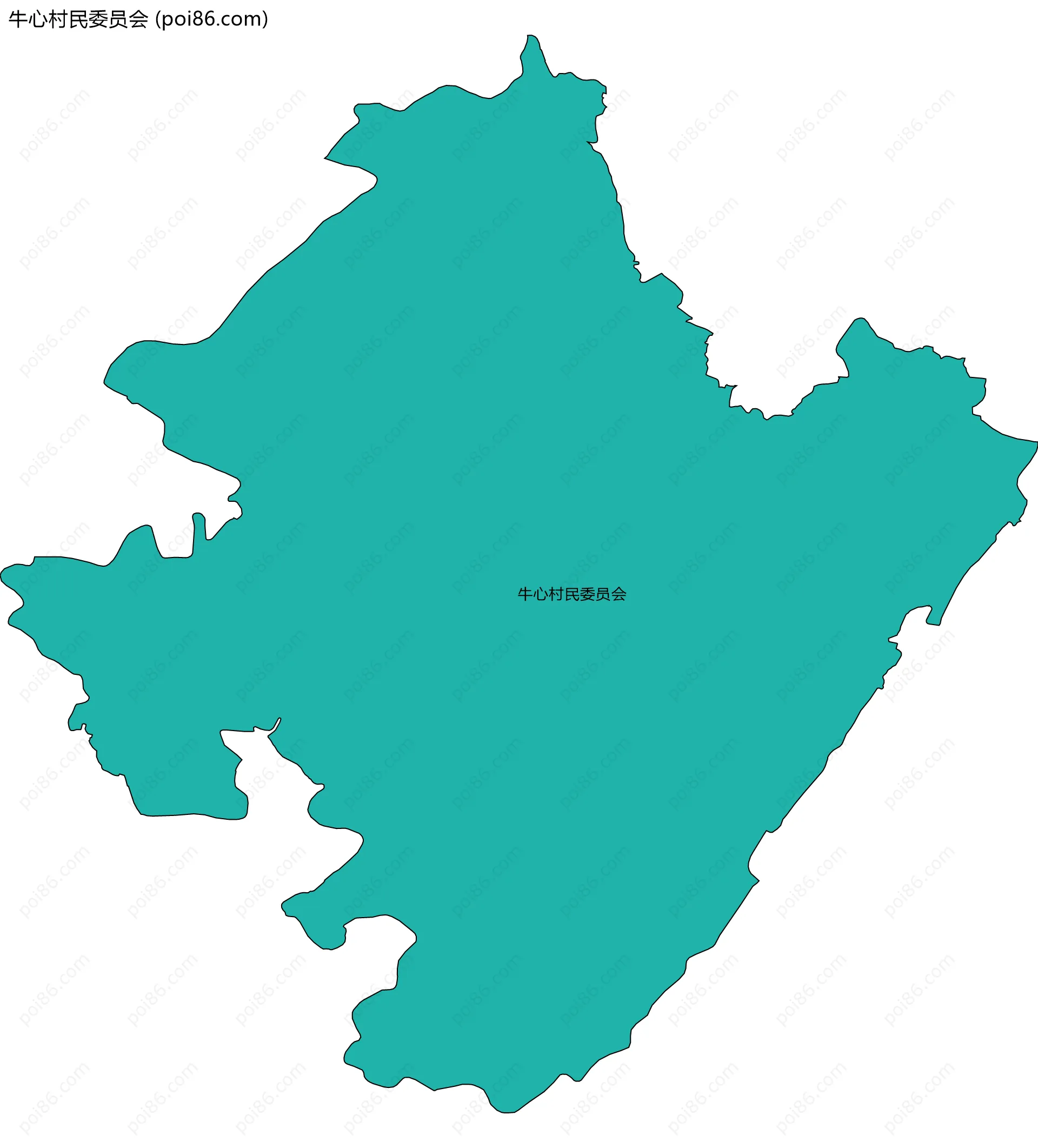 牛心村民委员会边界地图