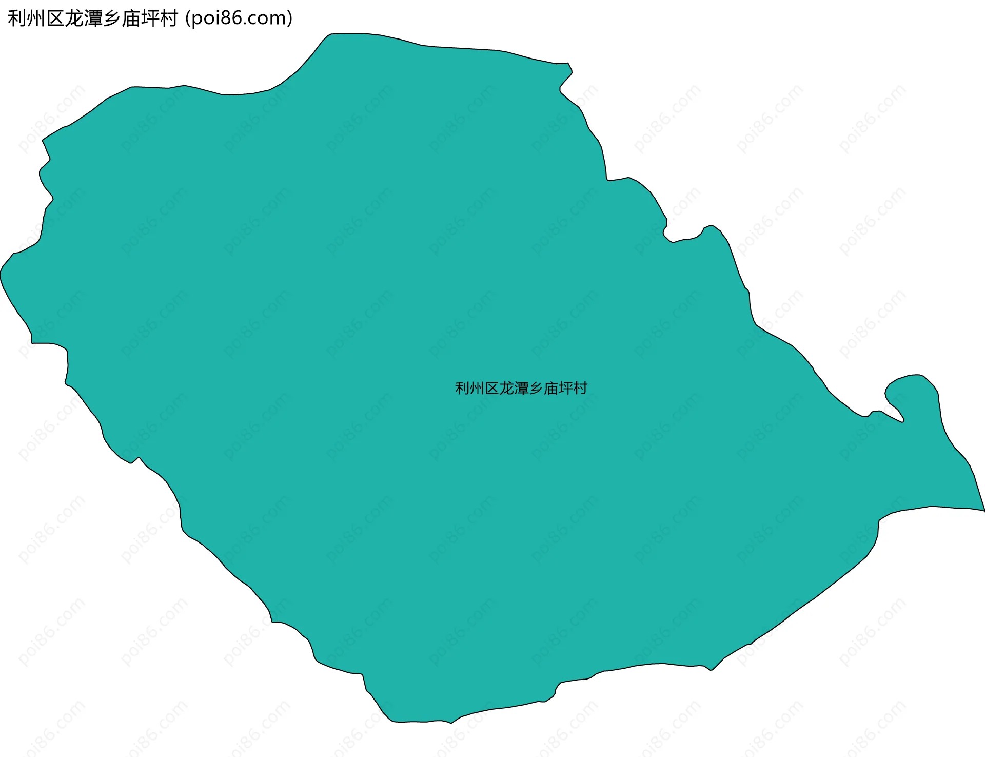 利州区龙潭乡庙坪村边界地图
