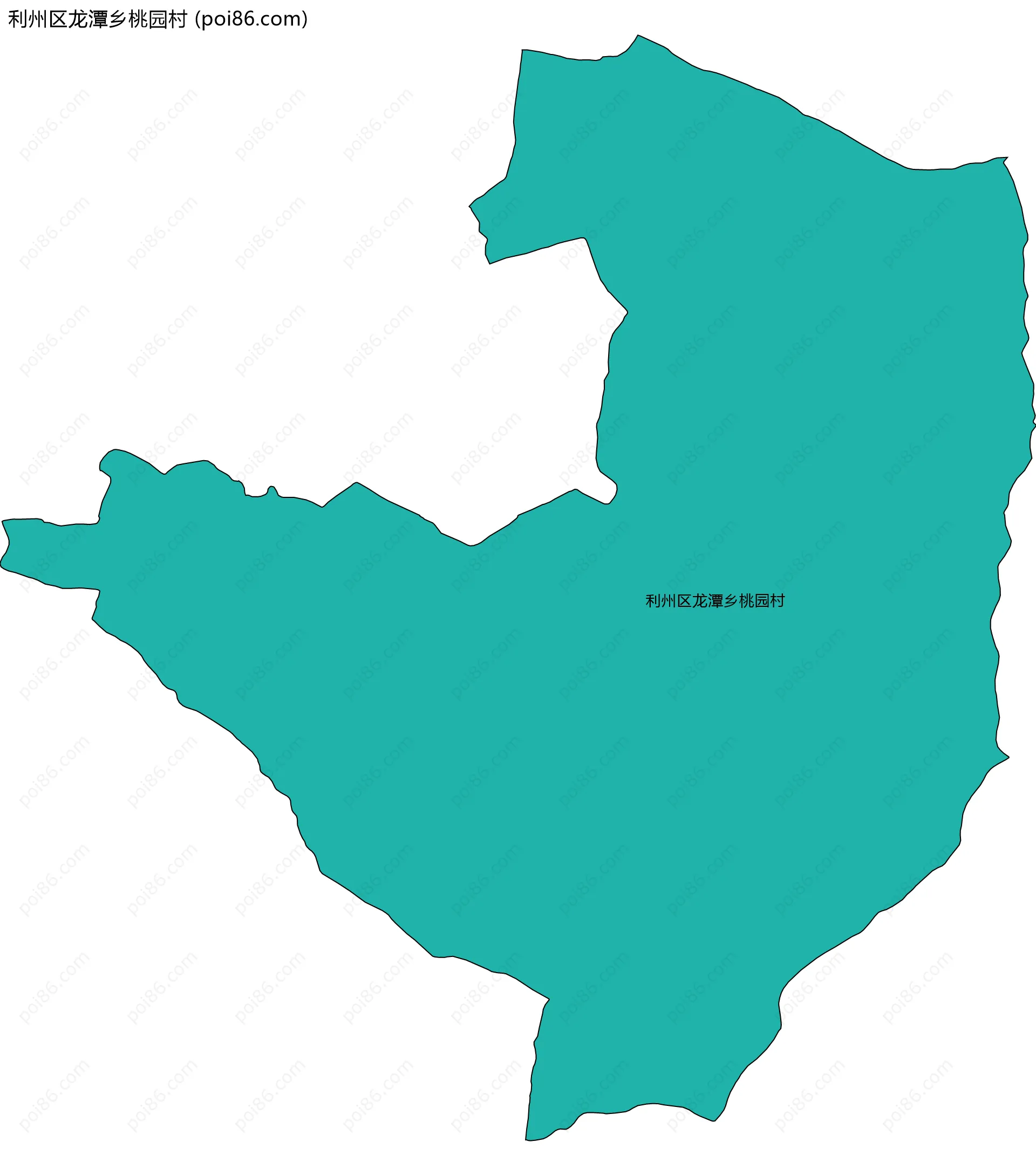 利州区龙潭乡桃园村边界地图