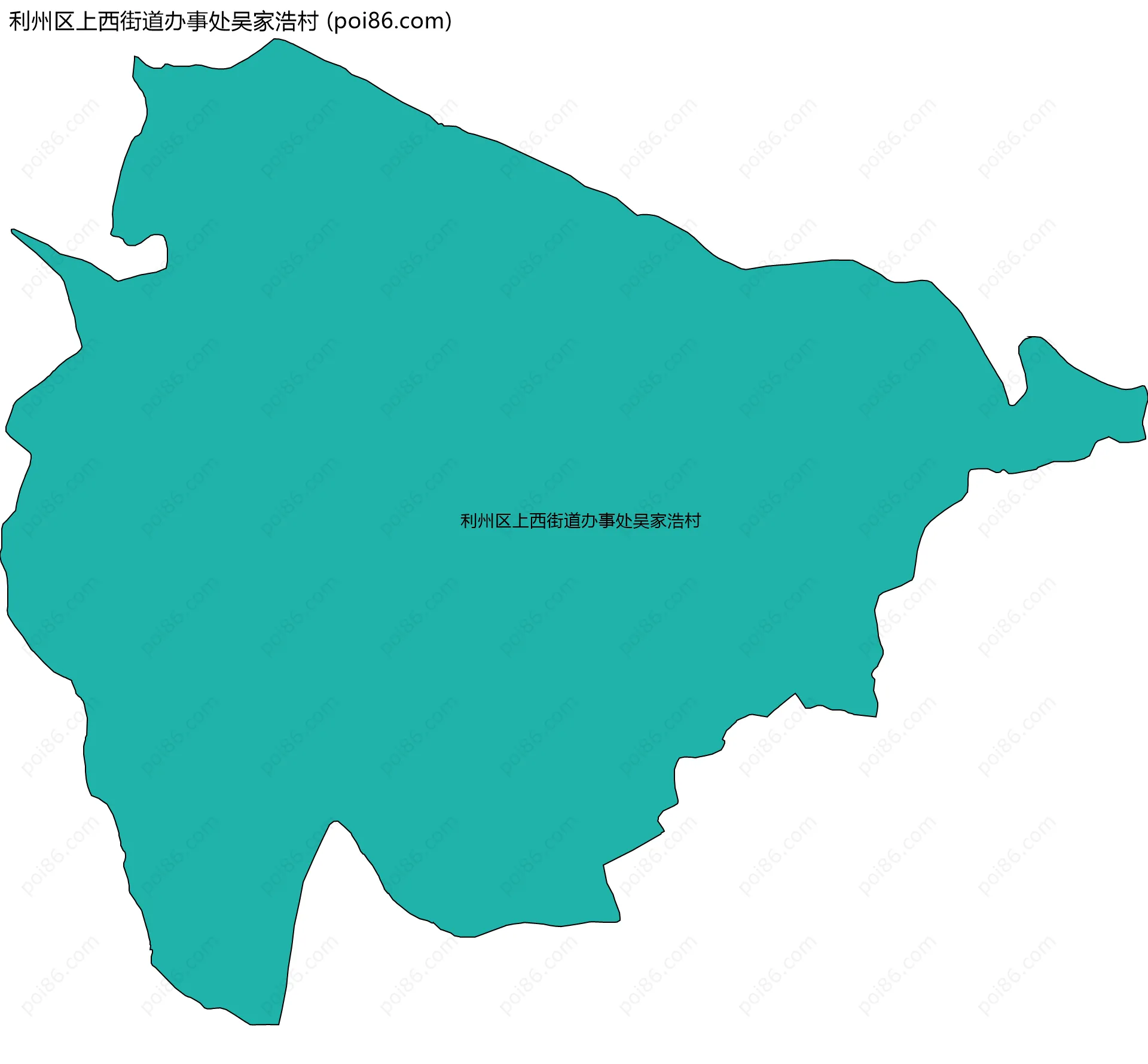 利州区上西街道办事处吴家浩村边界地图