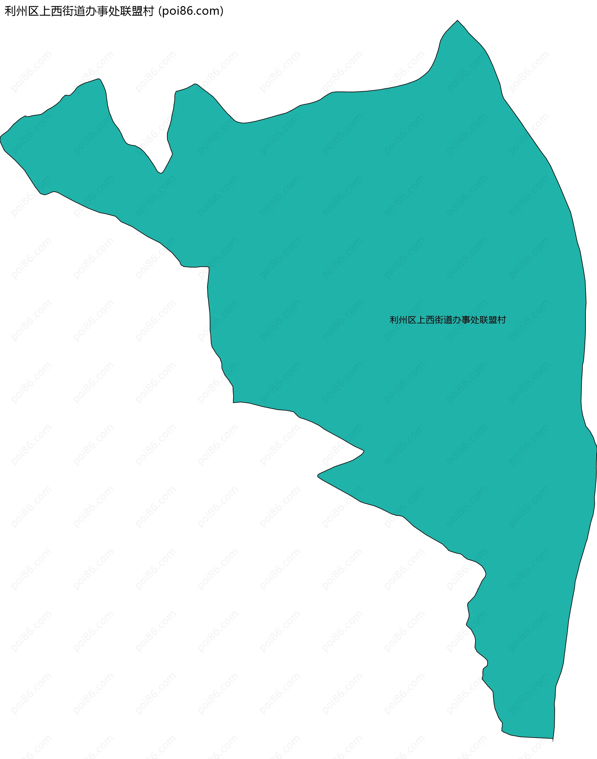 利州区上西街道办事处联盟村边界地图
