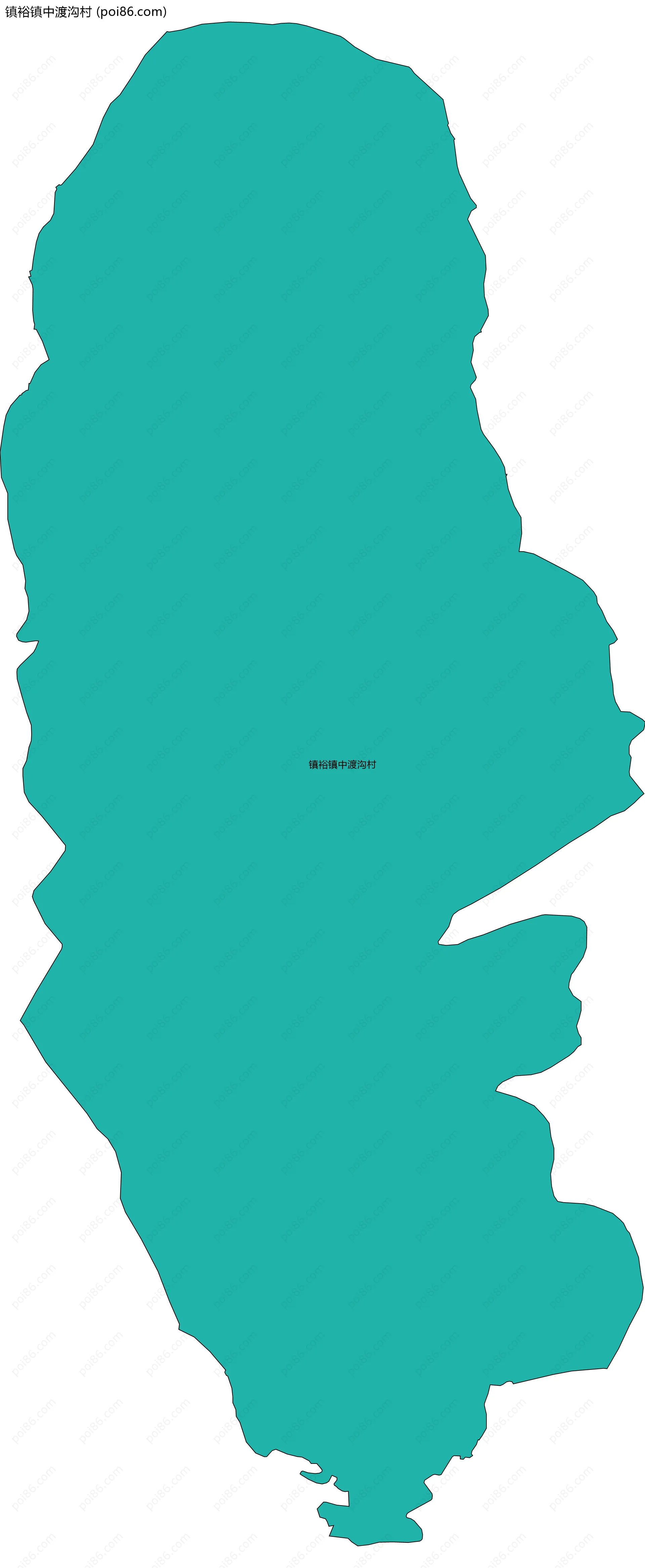 镇裕镇中渡沟村边界地图