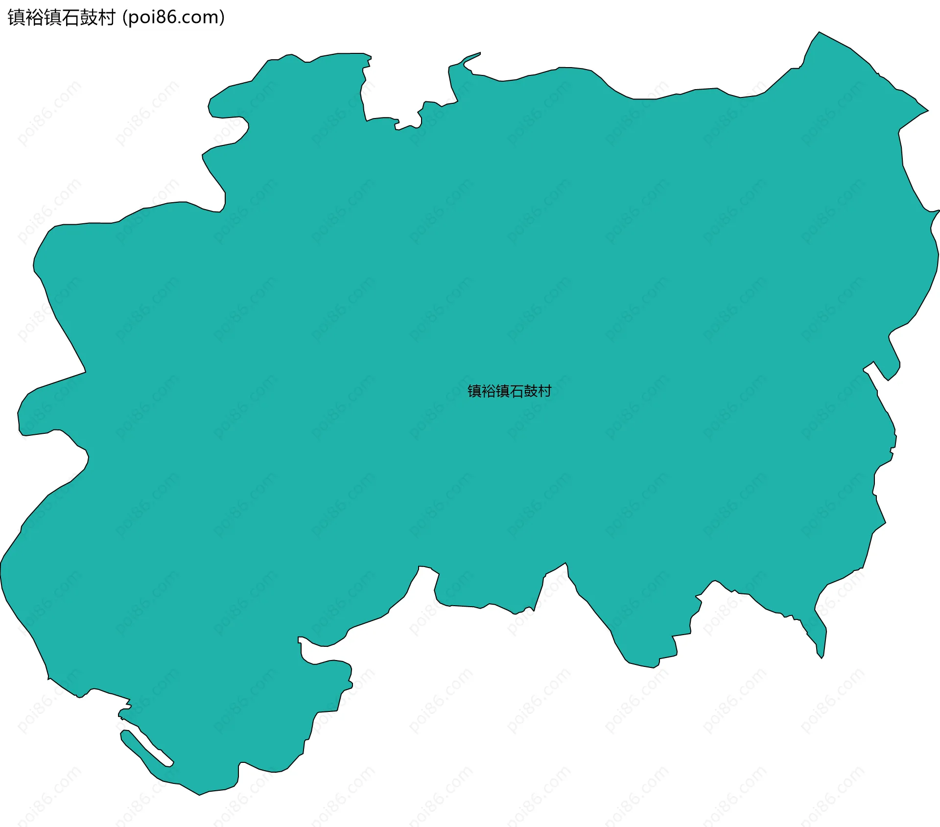 镇裕镇石鼓村边界地图
