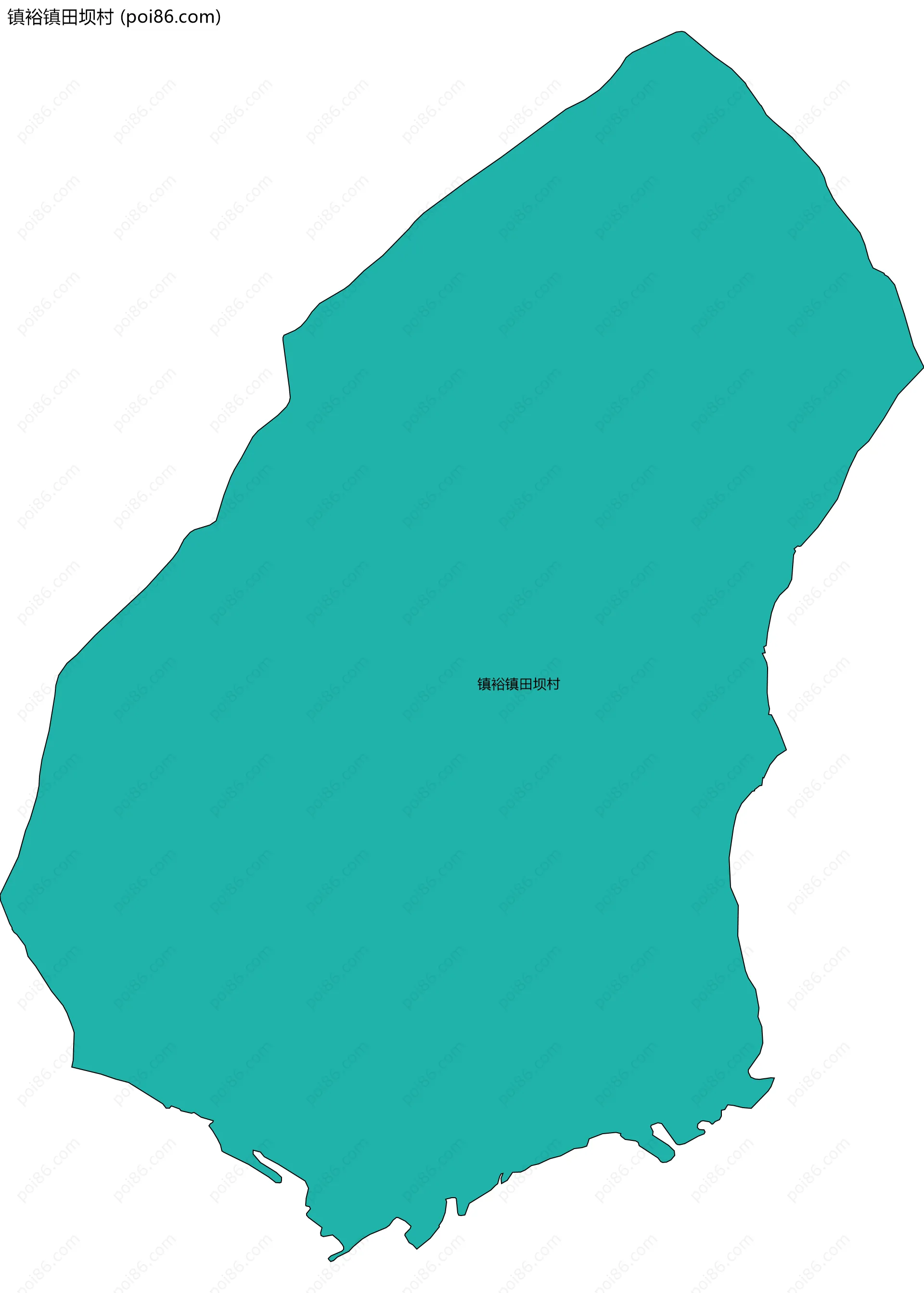 镇裕镇田坝村边界地图