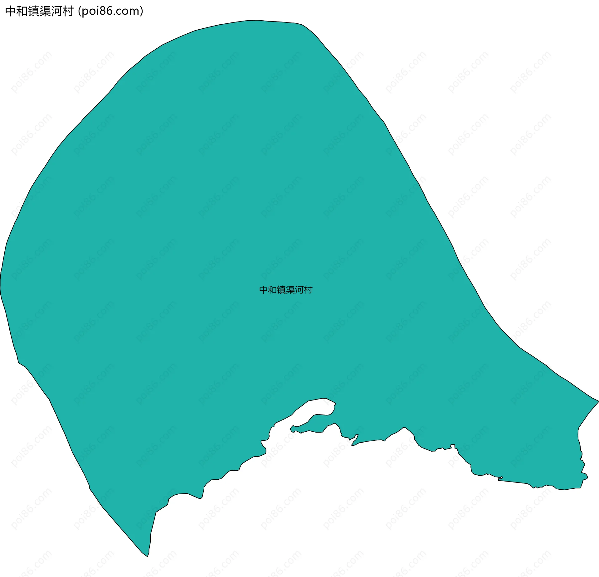 中和镇渠河村边界地图