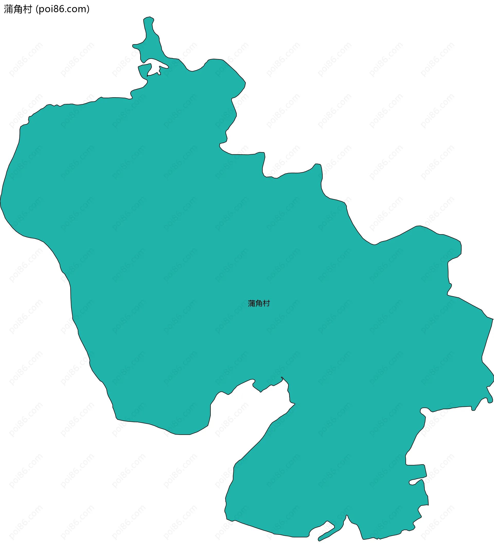 蒲角村边界地图