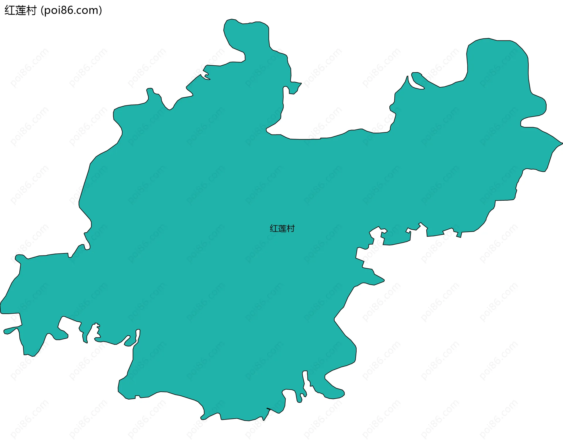 红莲村边界地图